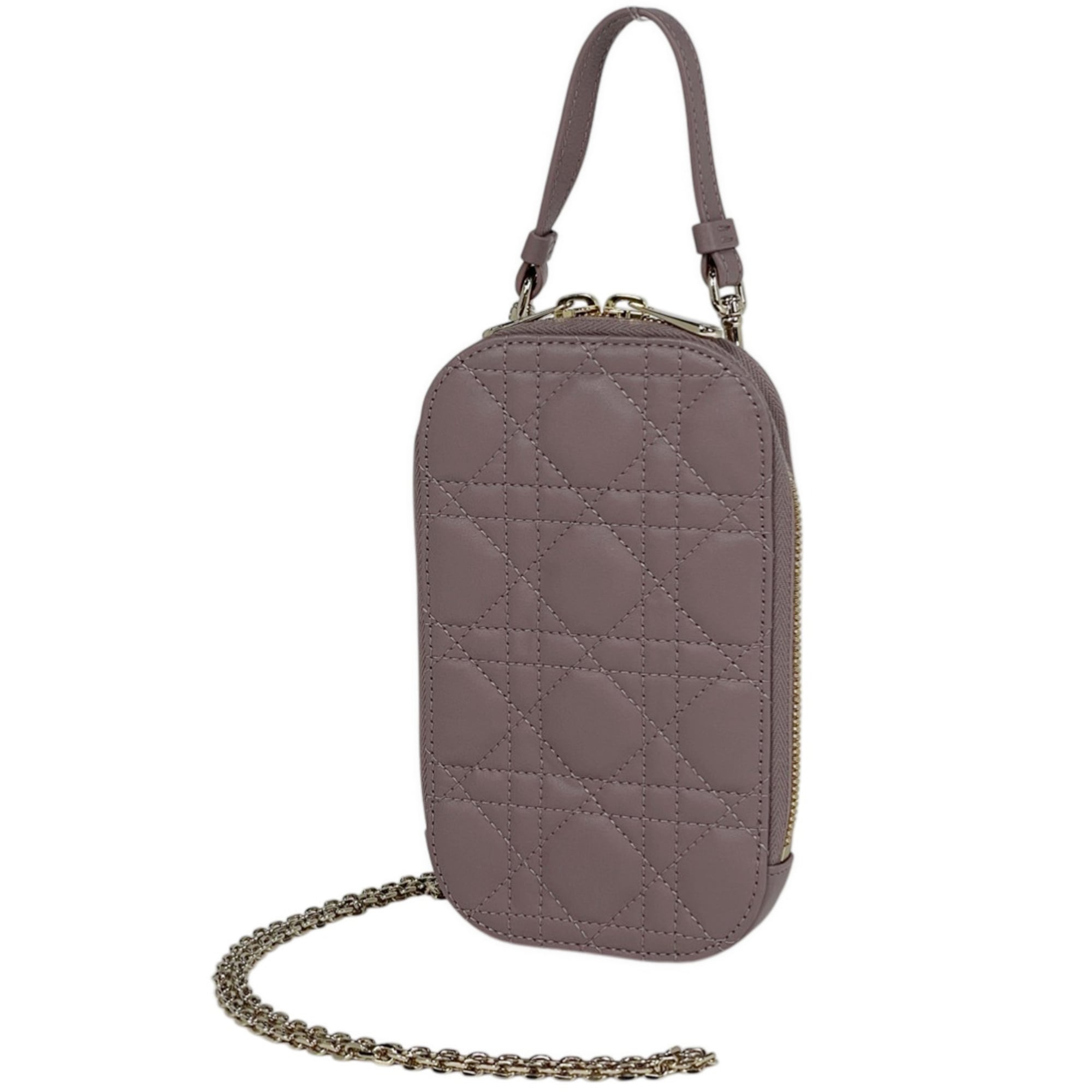 Christian Dior Lady Dior Purple Leather Handbag Shoulder Bag (Pre-Owned)