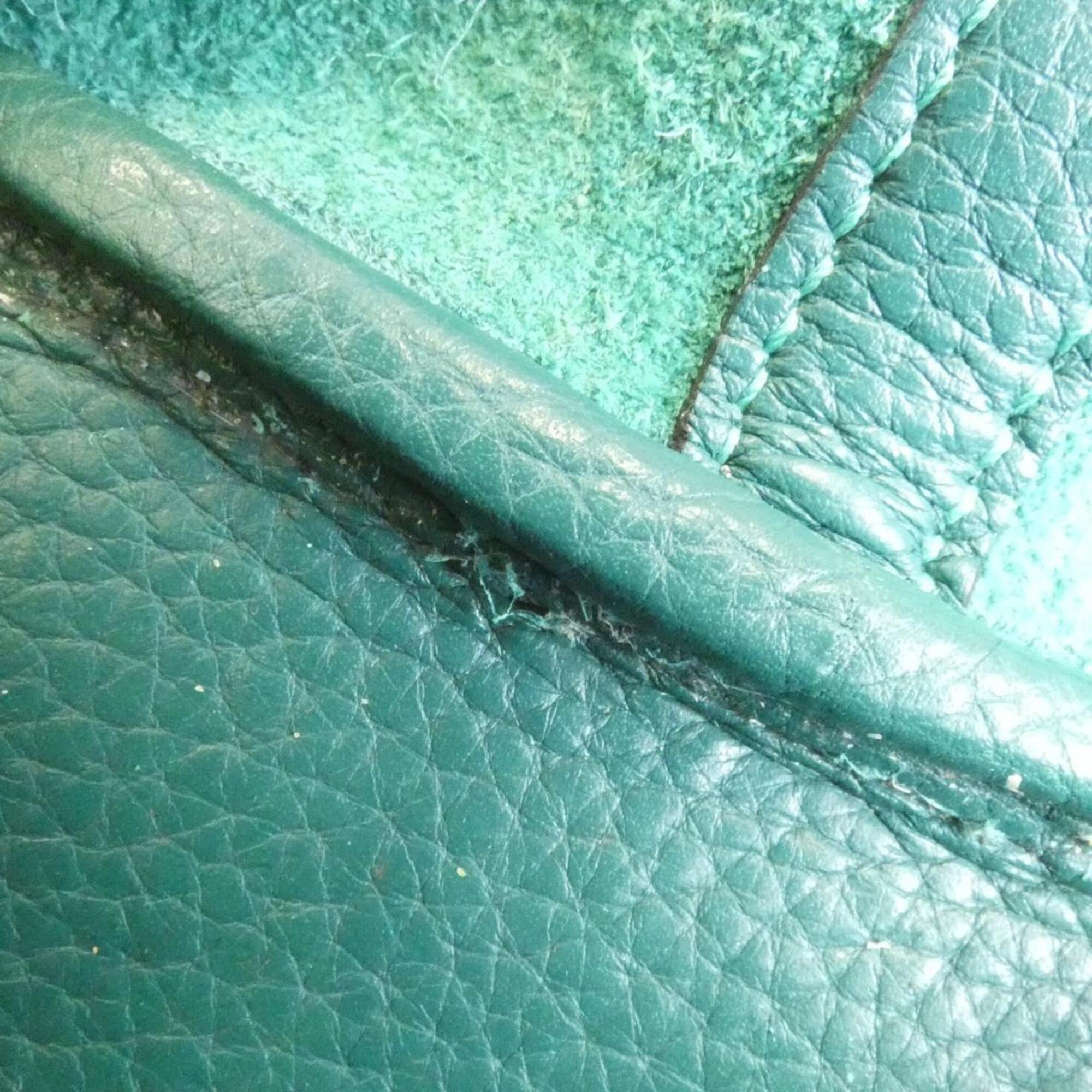 Hermes Green Taurillon Clemence Leather Handbag (Pre-Owned)