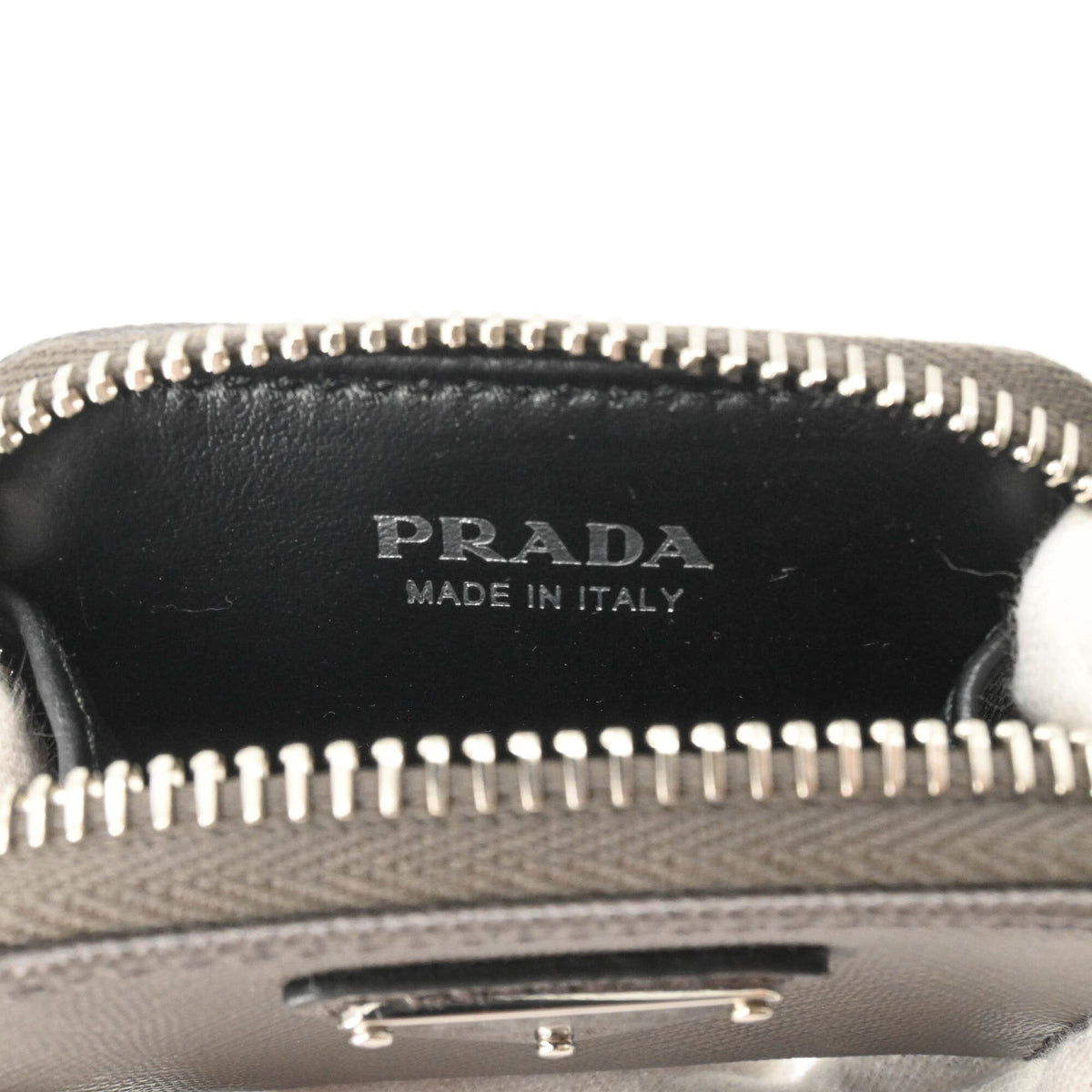 Prada Saffiano Gray Leather Pouch Shoulder Bag (Pre-Owned)
