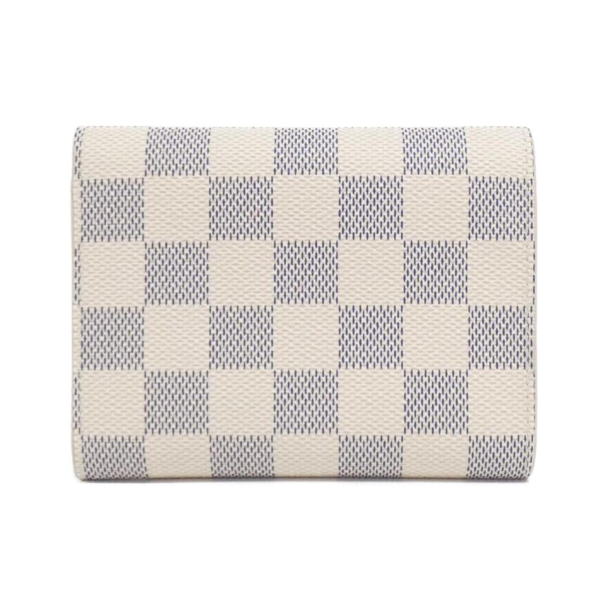 Louis Vuitton Damier Azur Azur Rose Ballerine Coated Canvas Wallet (Tri-Fold) (Pre-Owned)