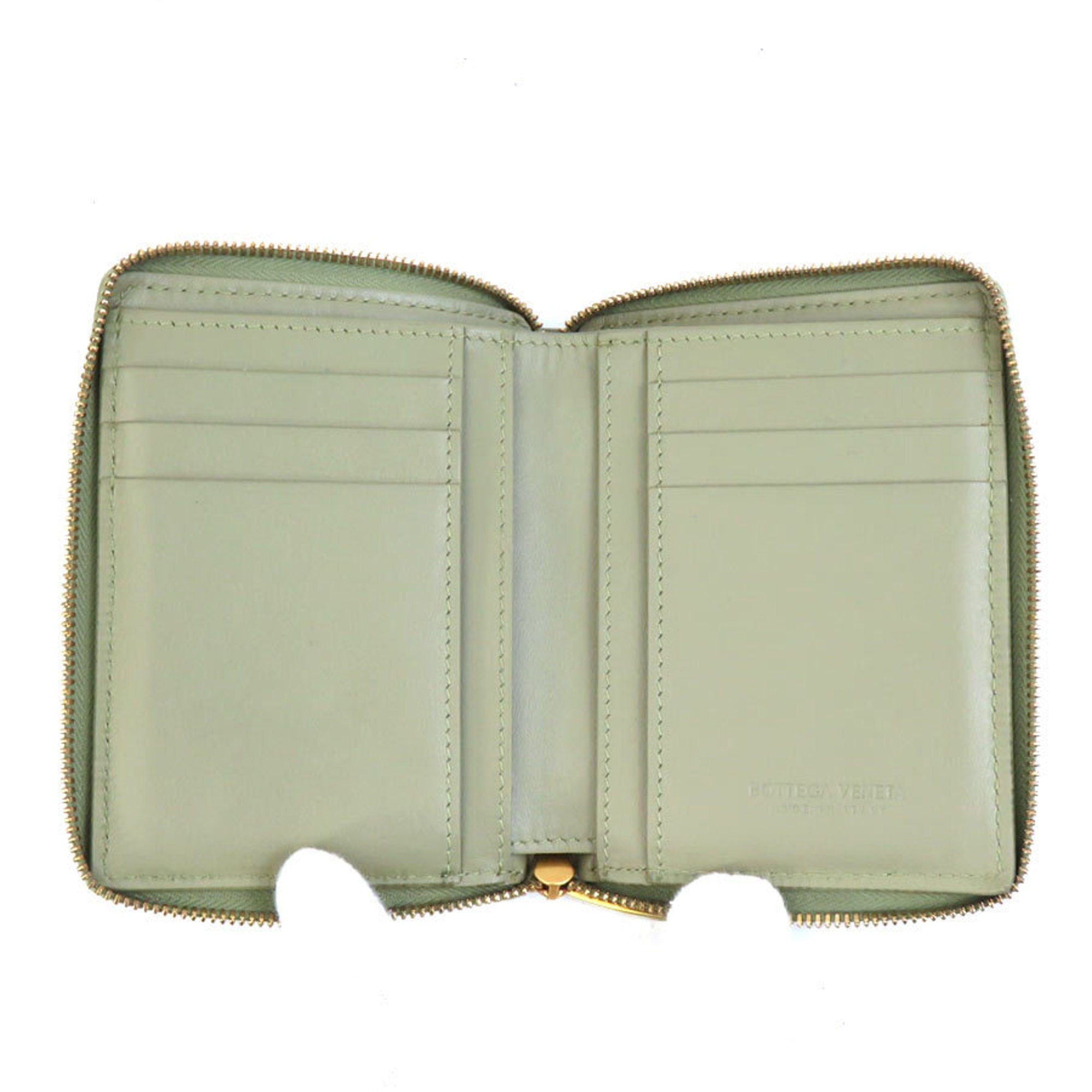 Bottega Veneta Green Leather Wallet (Bi-Fold) (Pre-Owned)