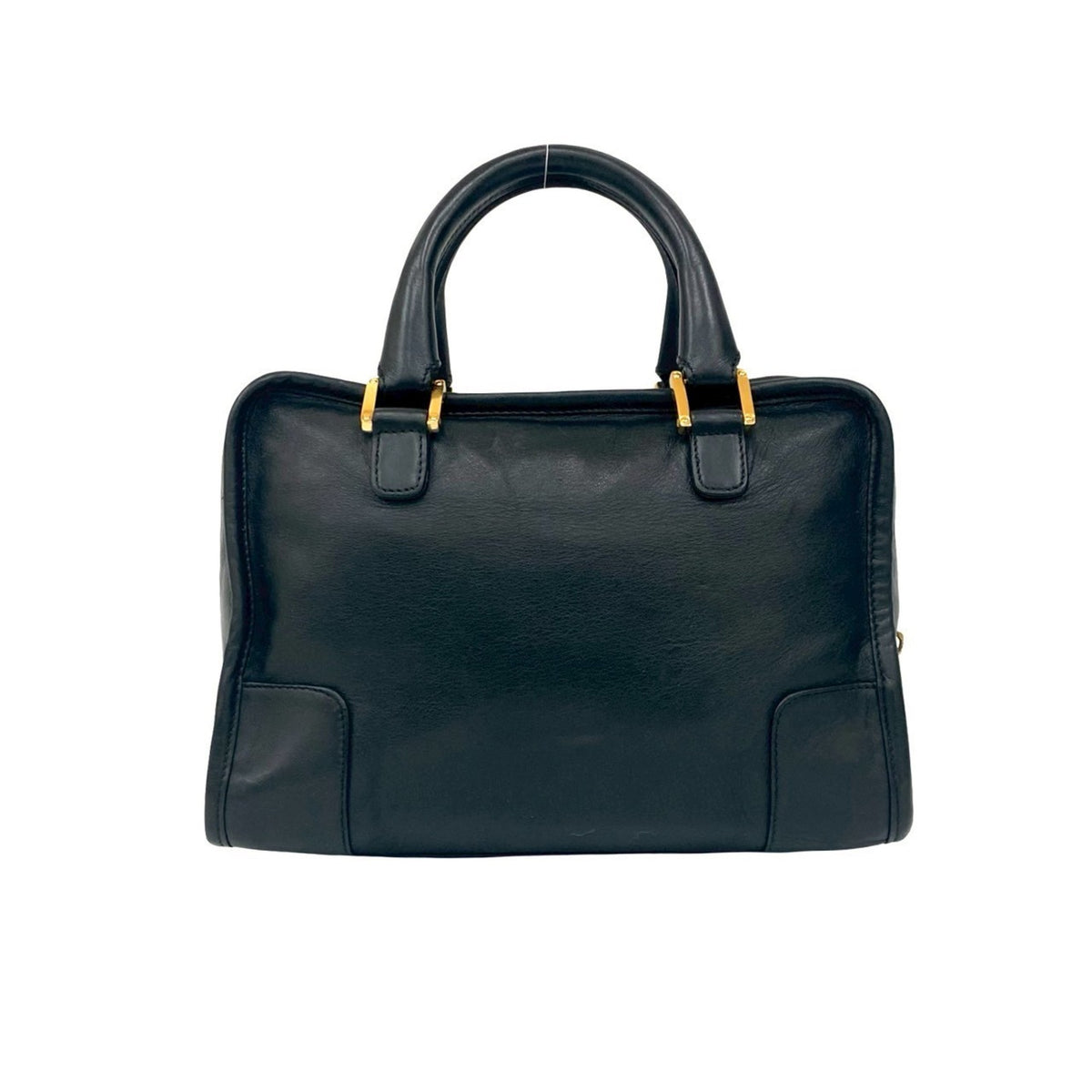 Loewe Black Leather Boston Bag Handbag Tote Bag (Pre-Owned)