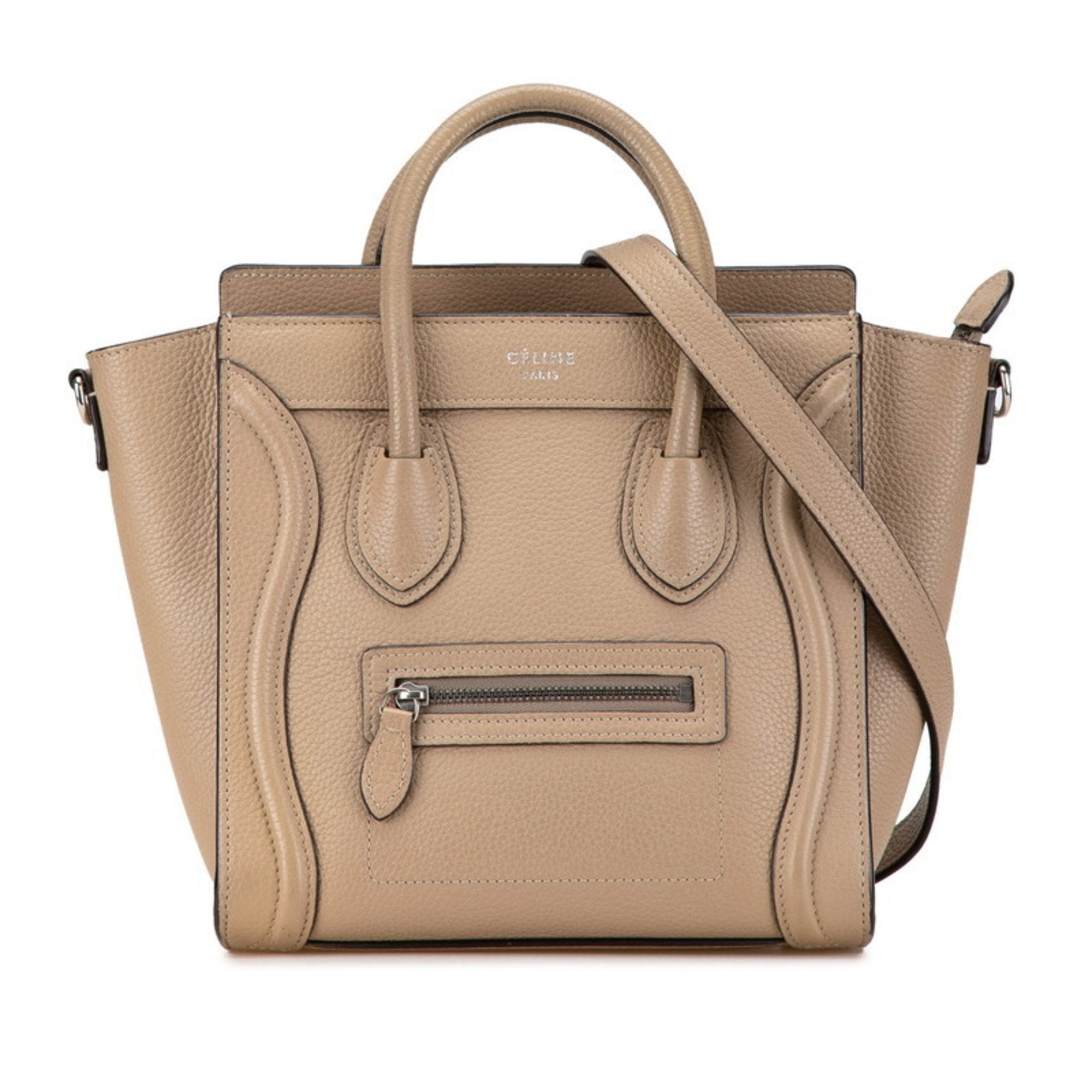 Celine Beige Leather Handbag Shoulder Bag (Pre-Owned)