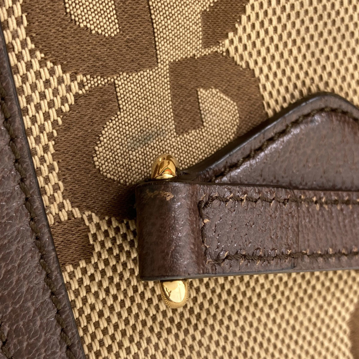 Gucci Beige Brown Canvas Tote Bag (Pre-Owned)
