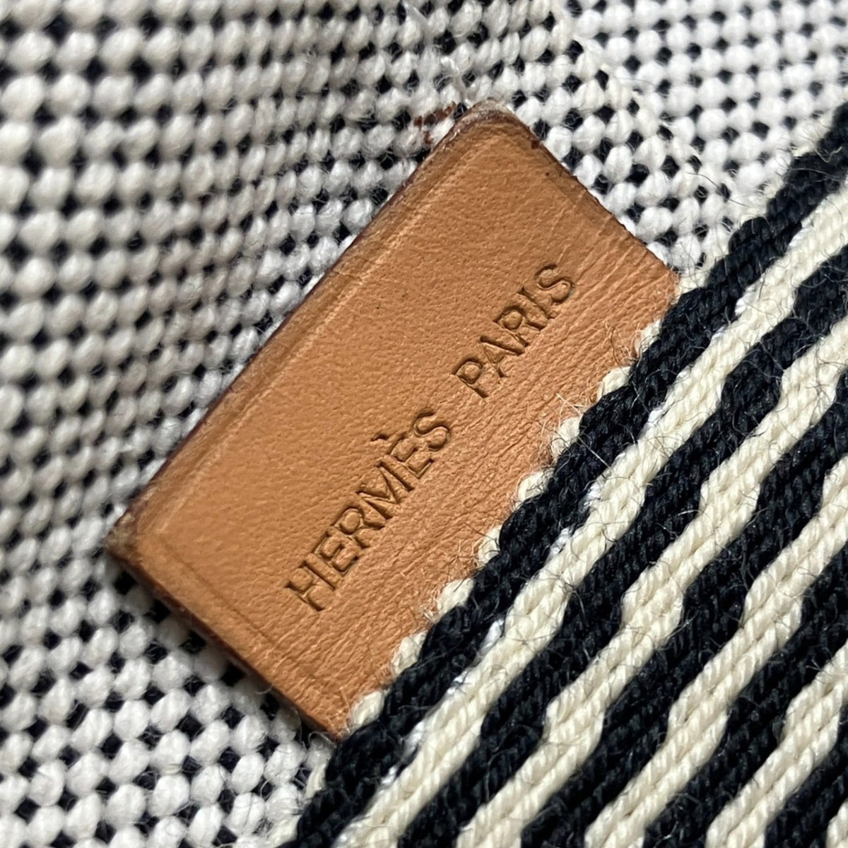 Hermes Gray Canvas Handbag (Pre-Owned)