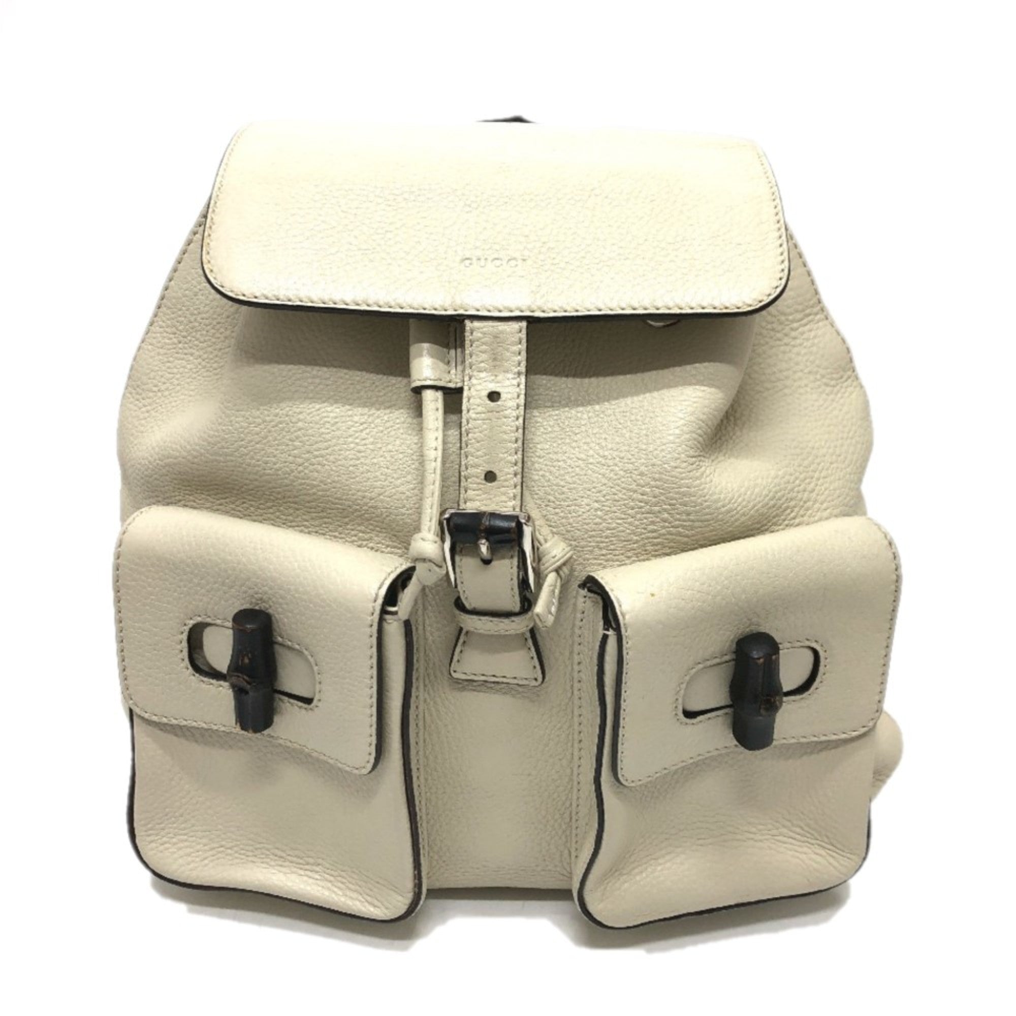 Gucci White Leather Backpack (Pre-Owned)