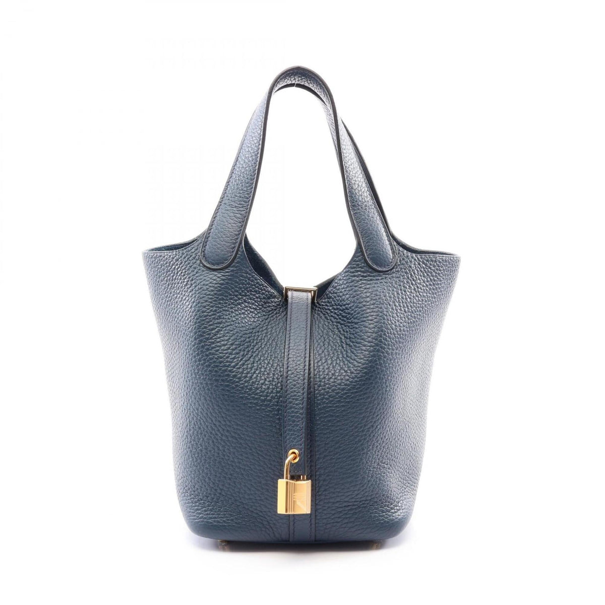Hermes Navy Taurillon Clemence Leather Handbag (Pre-Owned)
