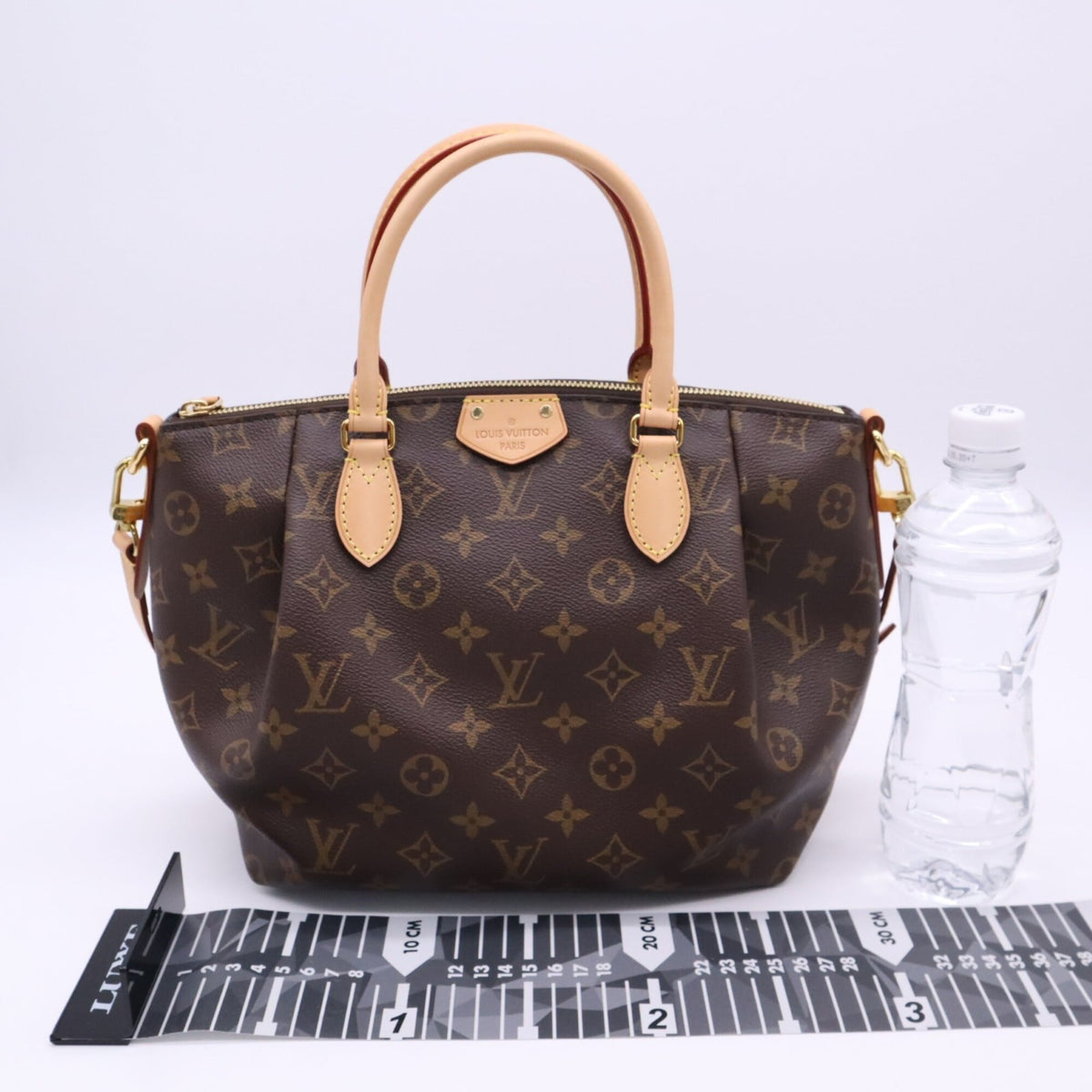 Louis Vuitton Monogram Beige Brown Coated Canvas Leather Handbag Shoulder Bag (Pre-Owned)