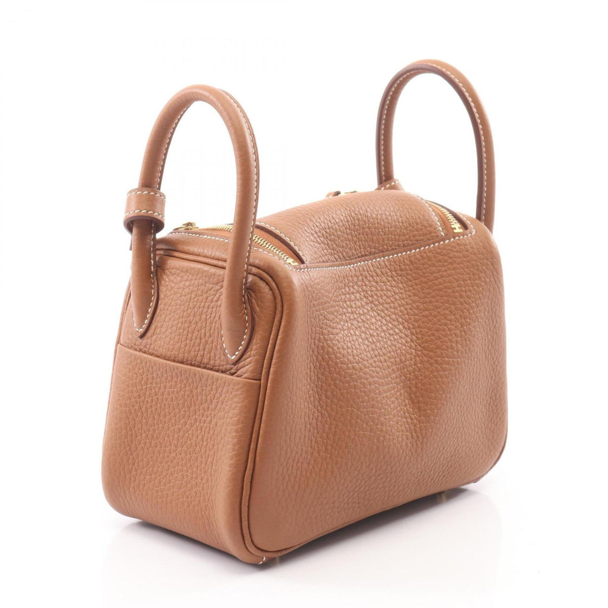 Hermes Brown Gold Brown Taurillon Clemence Leather Handbag Shoulder Bag (Pre-Owned)
