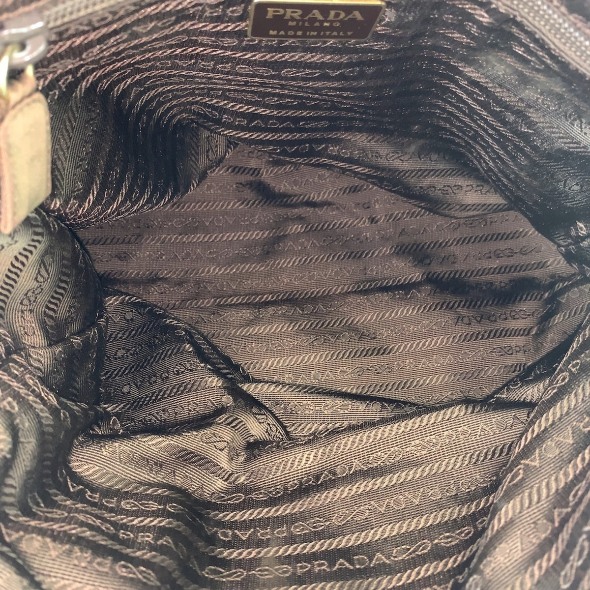 Prada Khaki Nylon Shoulder Bag (Pre-Owned)