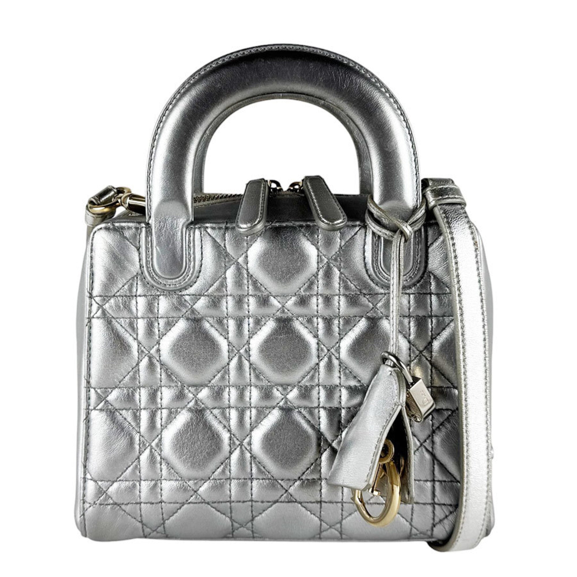 Christian Dior Silver Leather Shoulder Bag (Pre-Owned)