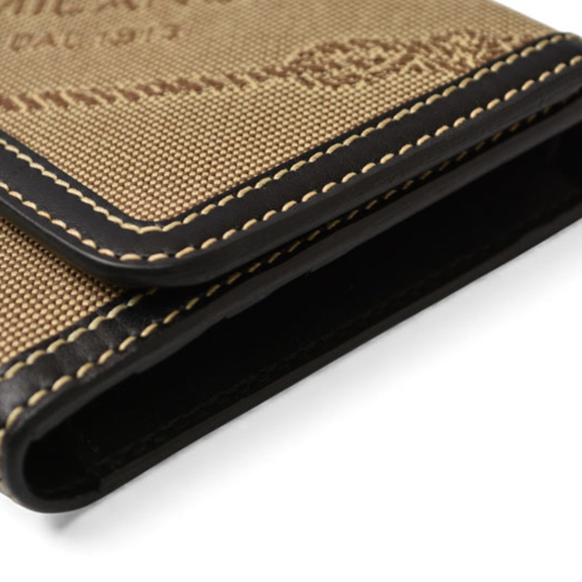 Prada Beige Black Canvas Wallet (Tri-Fold) (Pre-Owned)