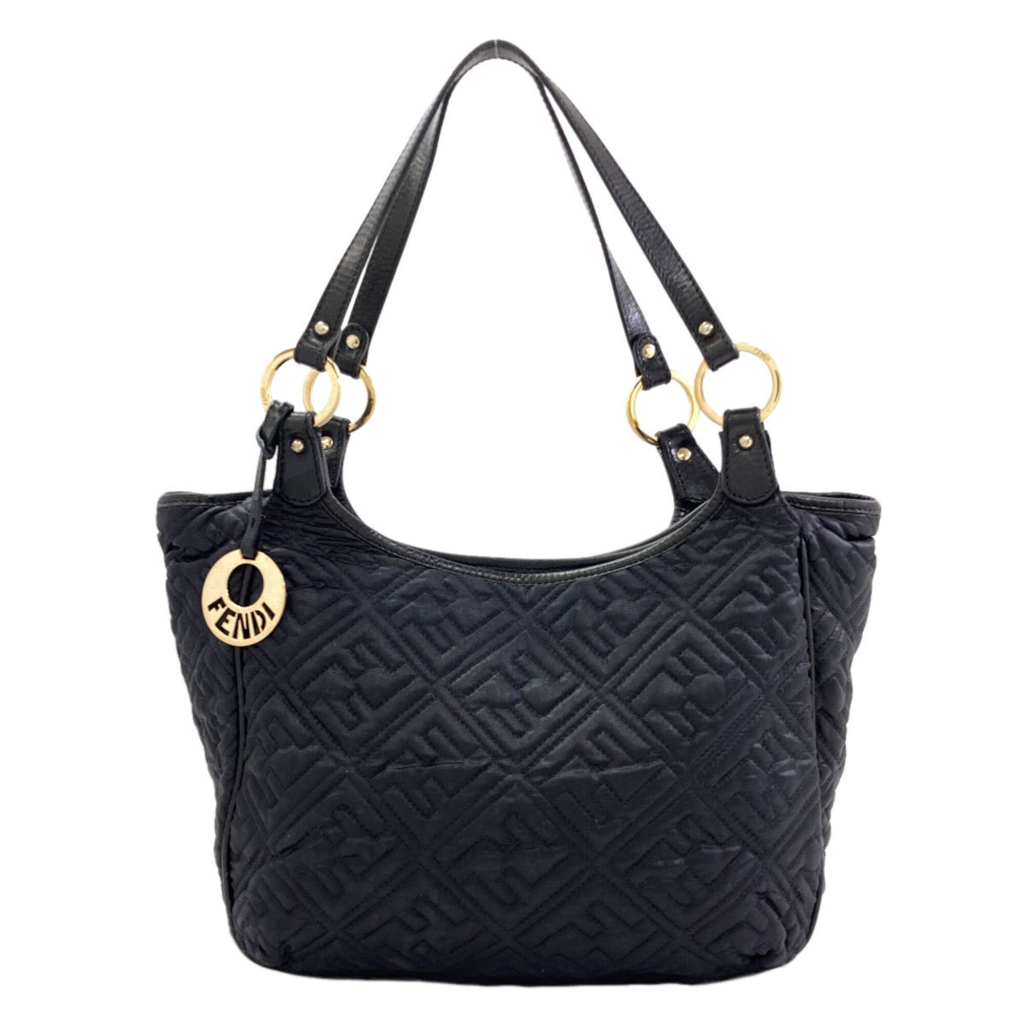 Fendi Zucca Black Nylon Tote Bag (Pre-Owned)