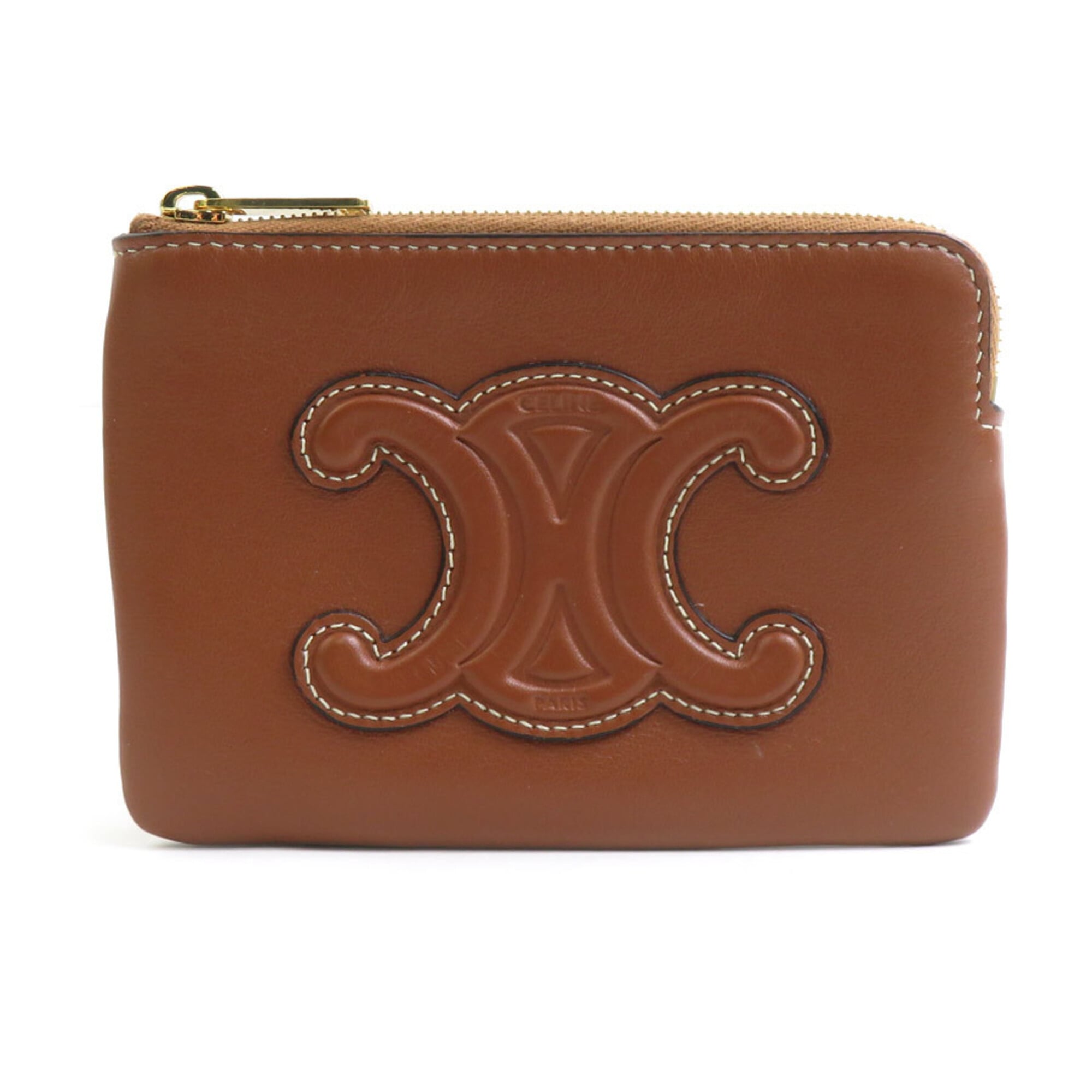 Celine Brown Leather Coin Purse/Coin Case (Pre-Owned)