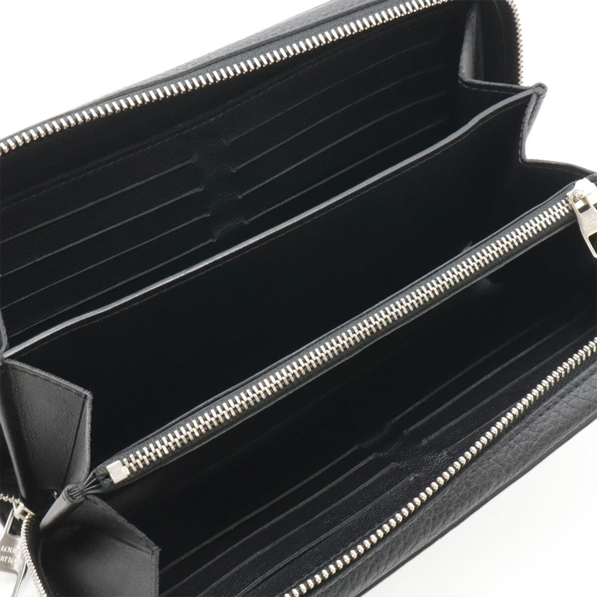 Louis Vuitton Black Noir Leather Long Wallet (Bi-Fold) (Pre-Owned)
