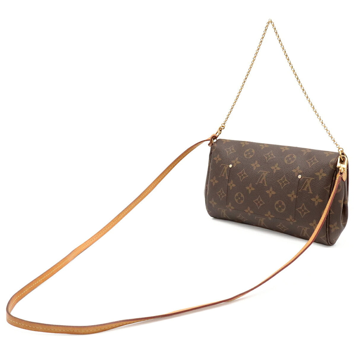 Louis Vuitton Brown Monogram Canvas Clutch Bag Shoulder Bag (Pre-Owned)