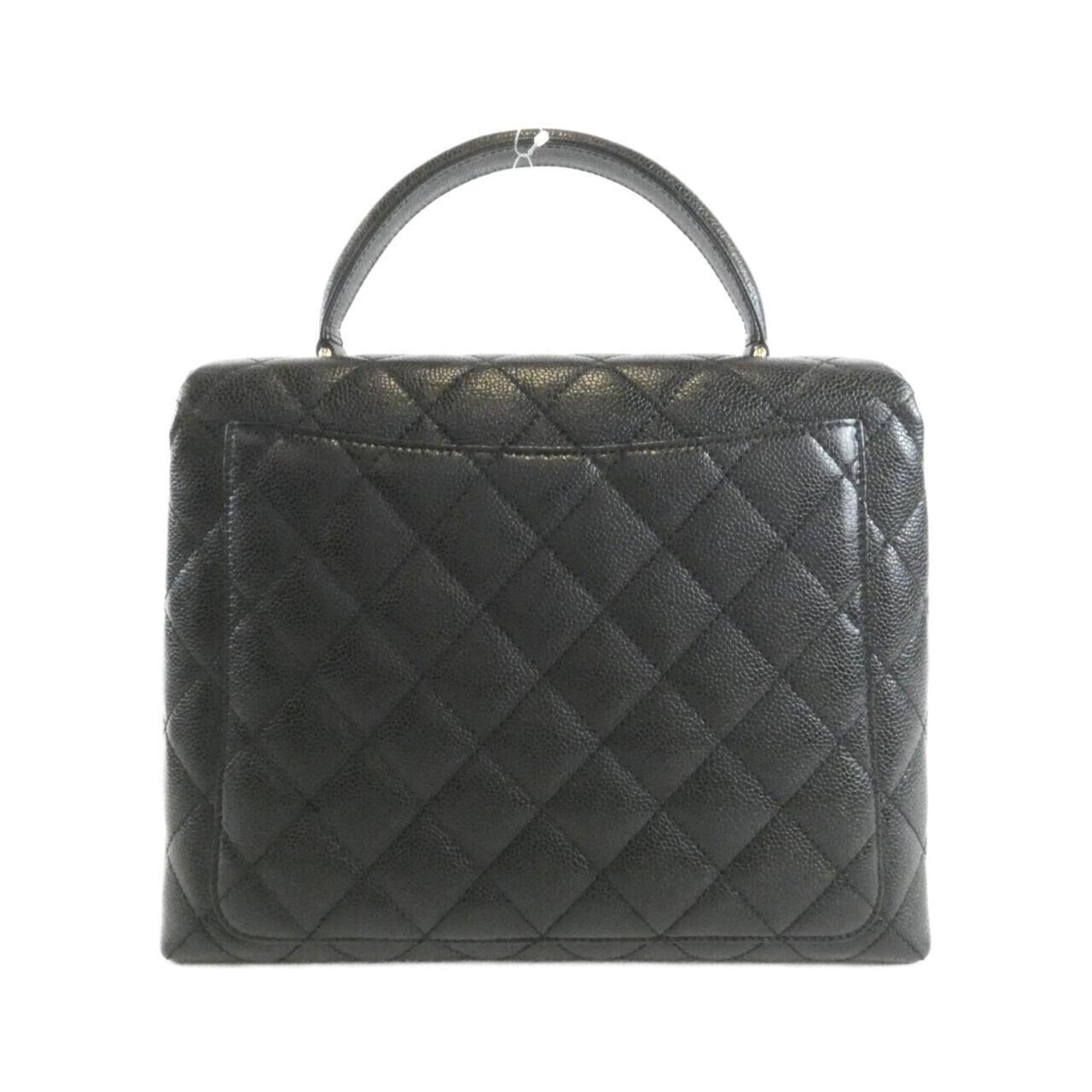 Chanel Black Grained Calfskin Handbag (Pre-Owned)