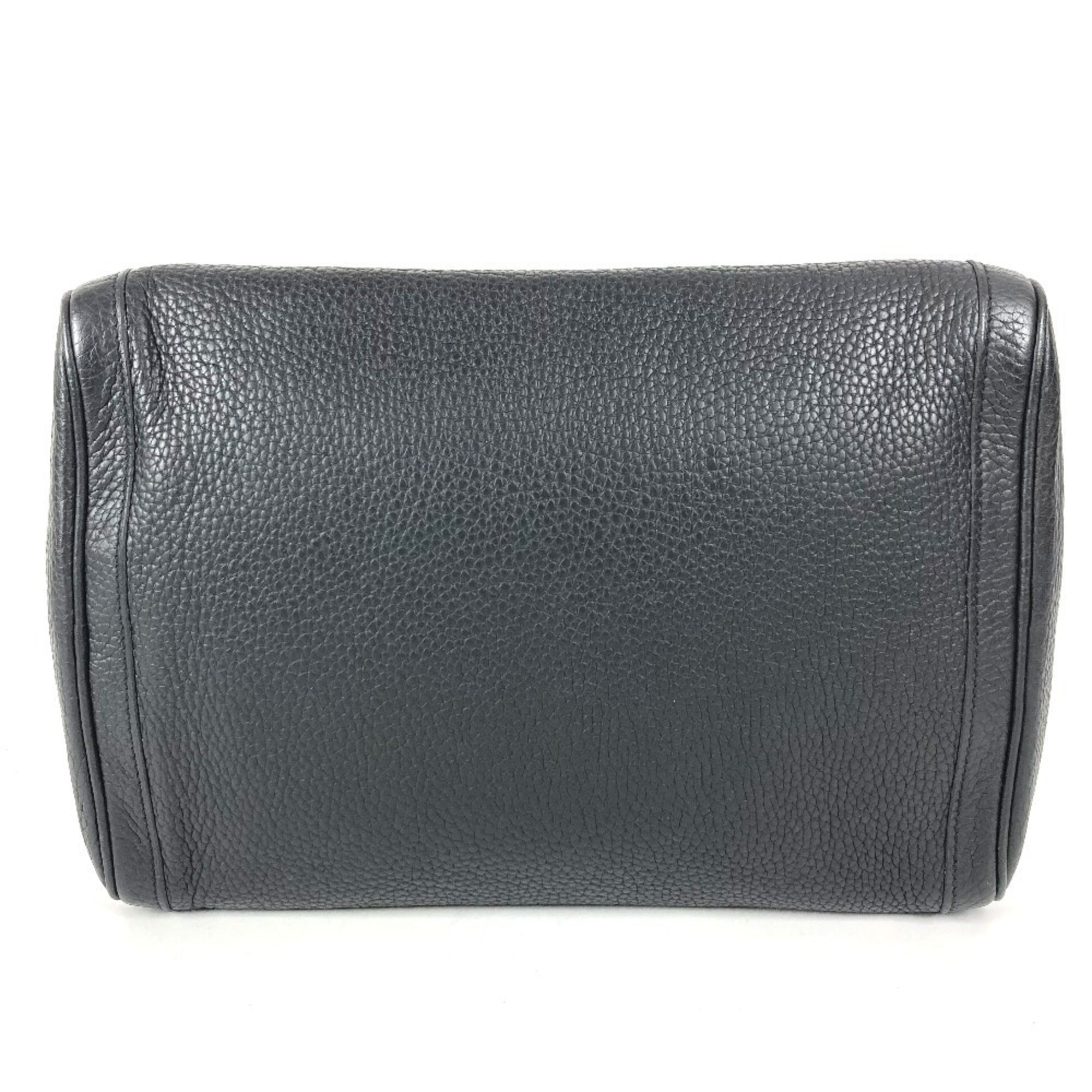 Hermes Black Leather Clutch Bag Pouch (Pre-Owned)
