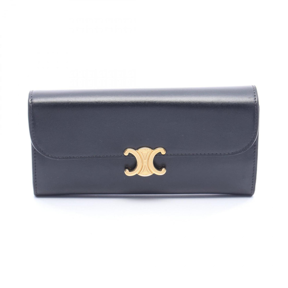 Celine Black Leather Long Wallet (Bi-Fold) (Pre-Owned)