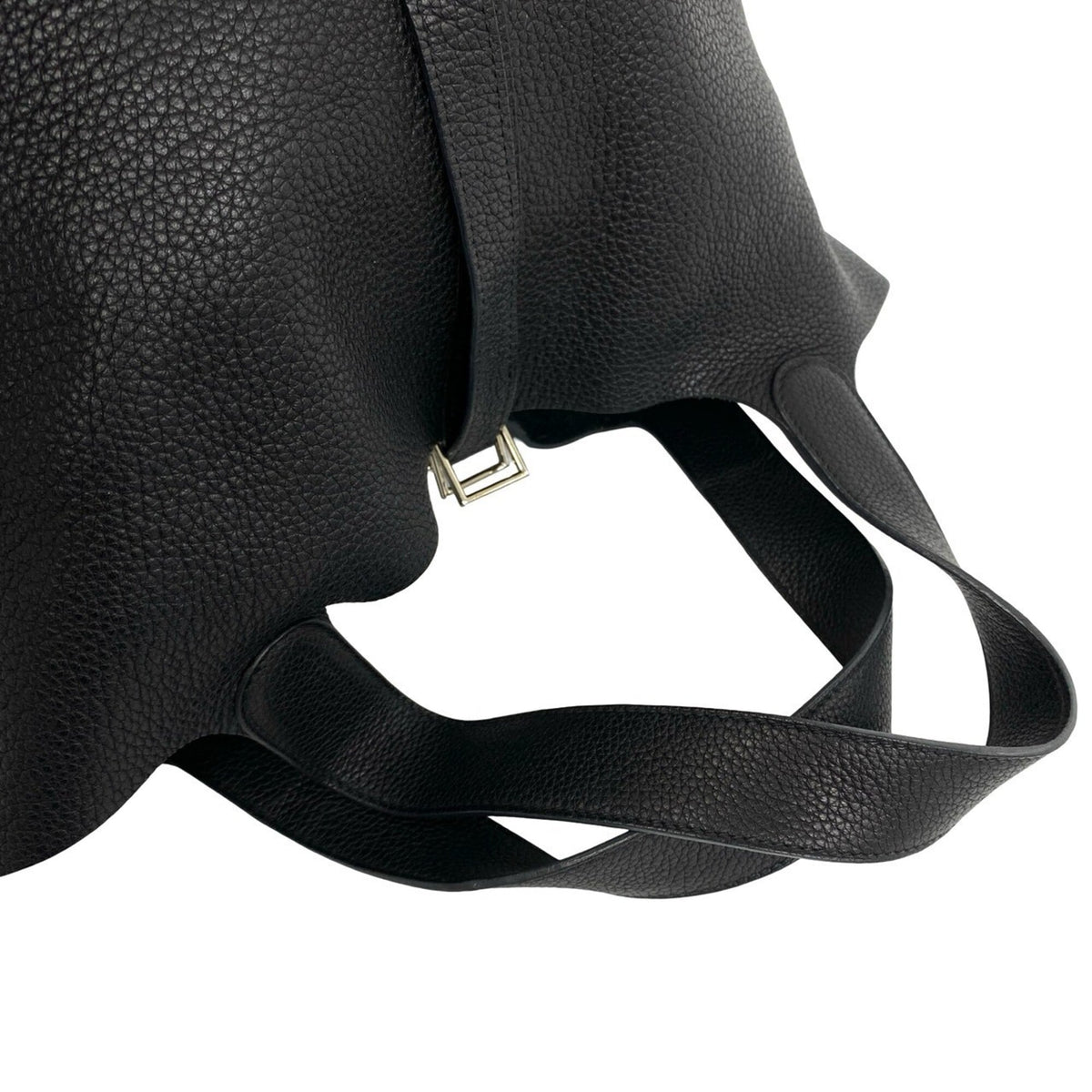Hermes Black Taurillon Clemence Leather Handbag Tote Bag (Pre-Owned)