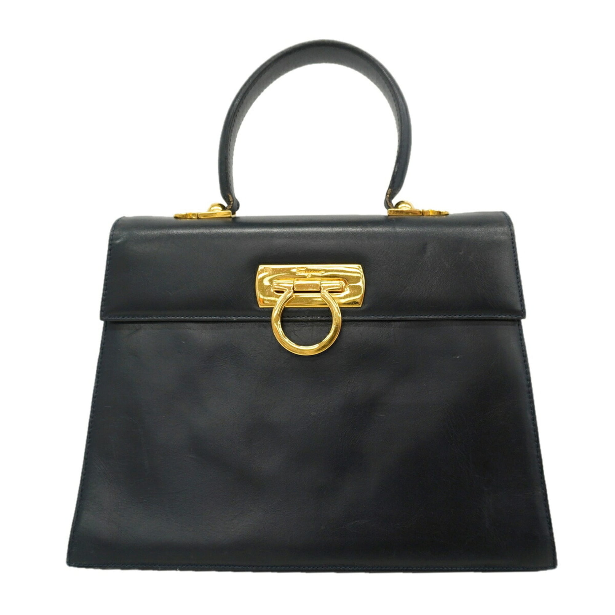 Salvatore Ferragamo Black Leather Handbag (Pre-Owned)