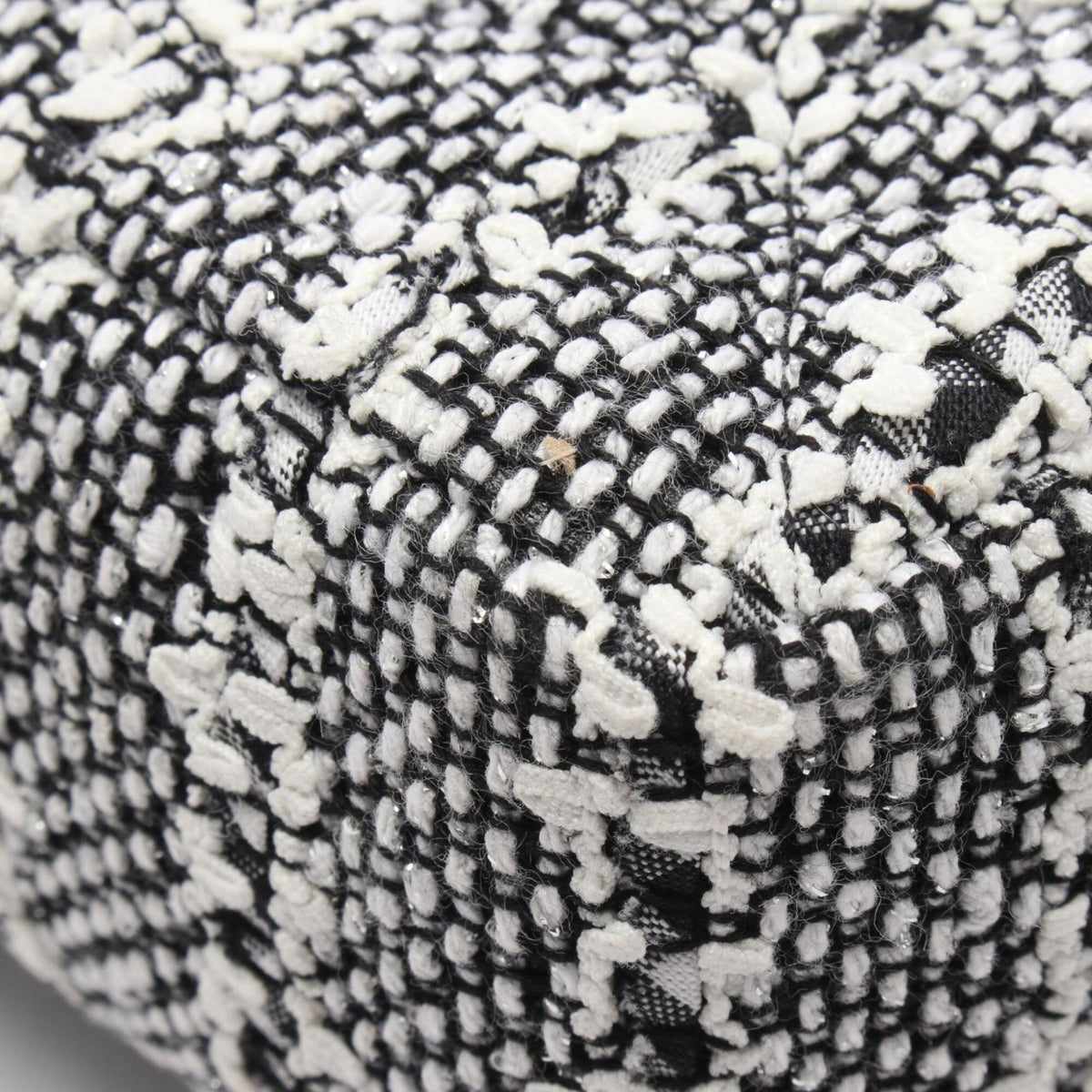 Chanel Black White Fabric Leather Handbag Shoulder Bag (Pre-Owned)