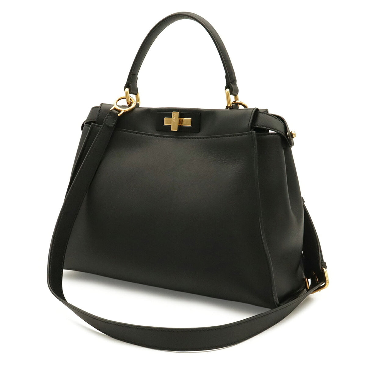 Fendi Black Leather Handbag Shoulder Bag (Pre-Owned)