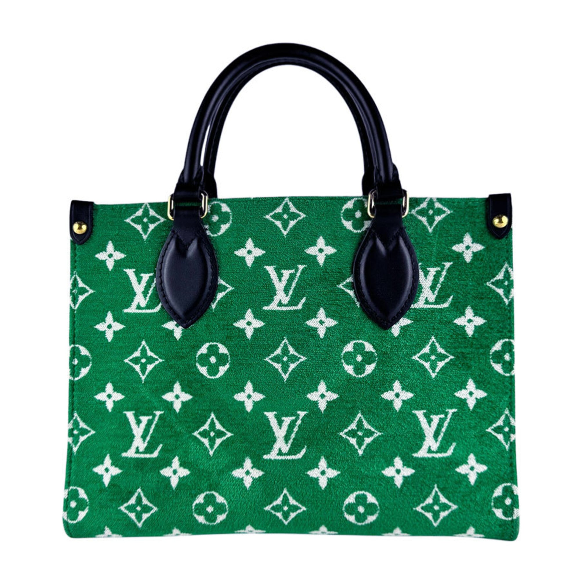Louis Vuitton Black Green Jacquard Handbag Shoulder Bag (Pre-Owned)