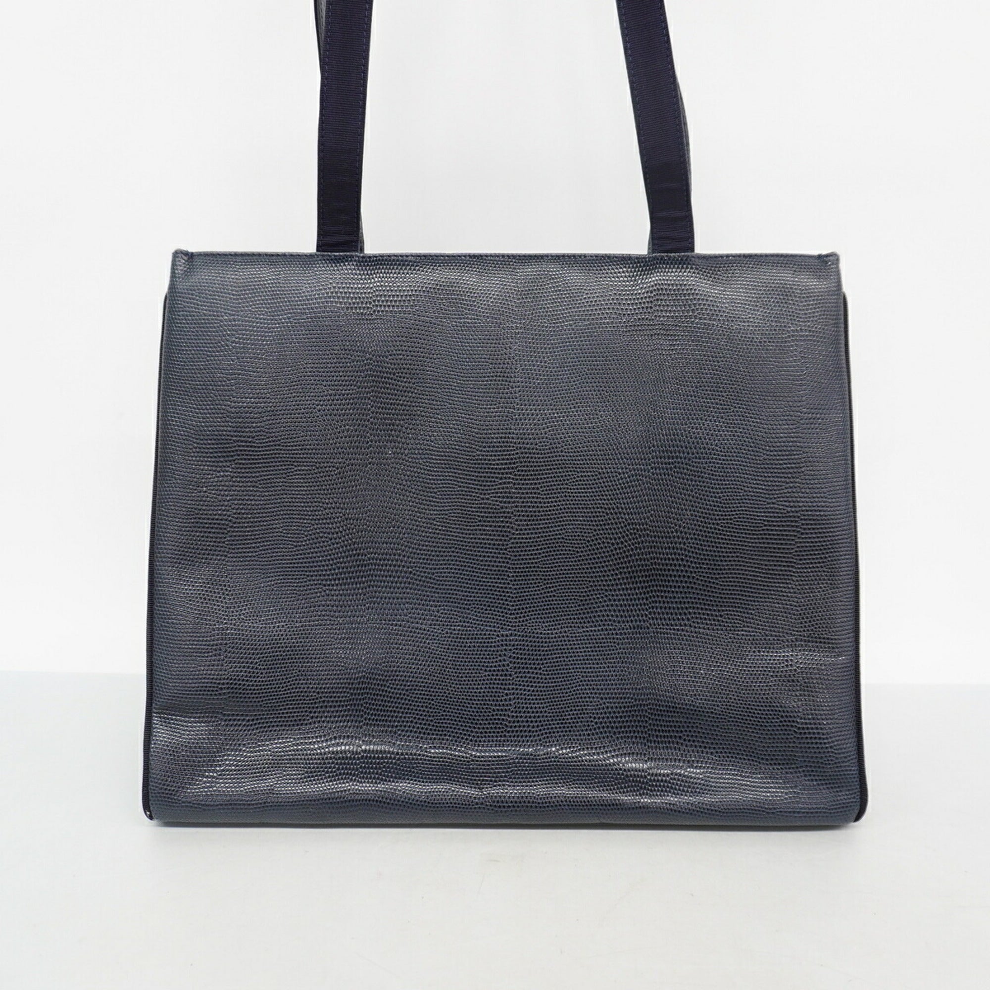 Salvatore Ferragamo Navy Leather Tote Bag (Pre-Owned)