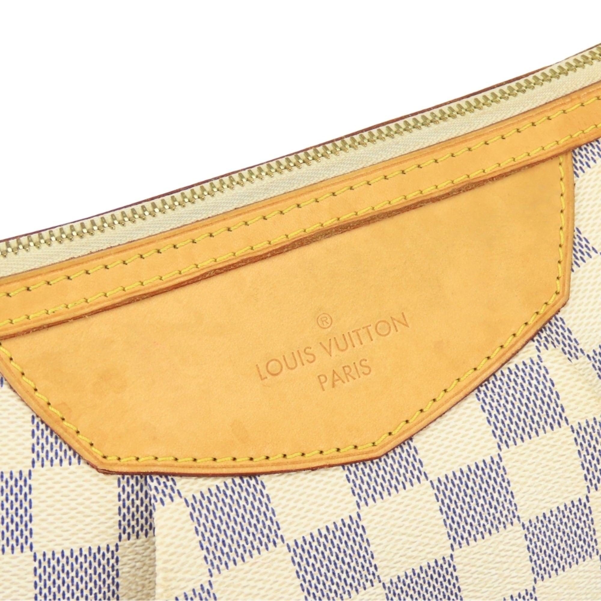 Louis Vuitton Damier Azur White Damier Azur Leather Shoulder Bag (Pre-Owned)