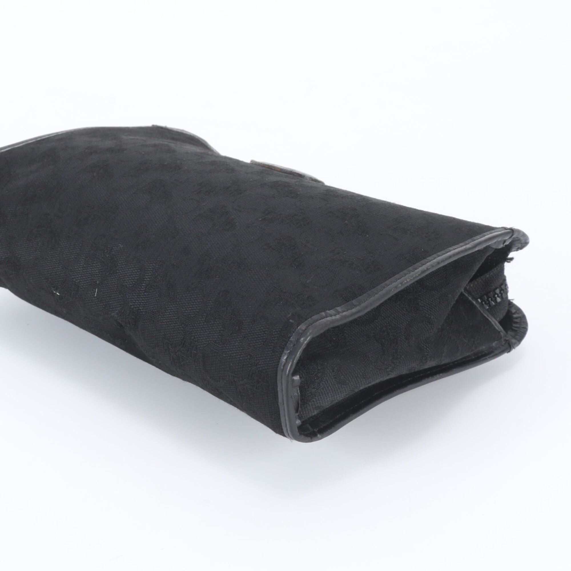 Celine Black Leather Canvas Clutch Bag Handbag Pouch Tote Bag (Pre-Owned)