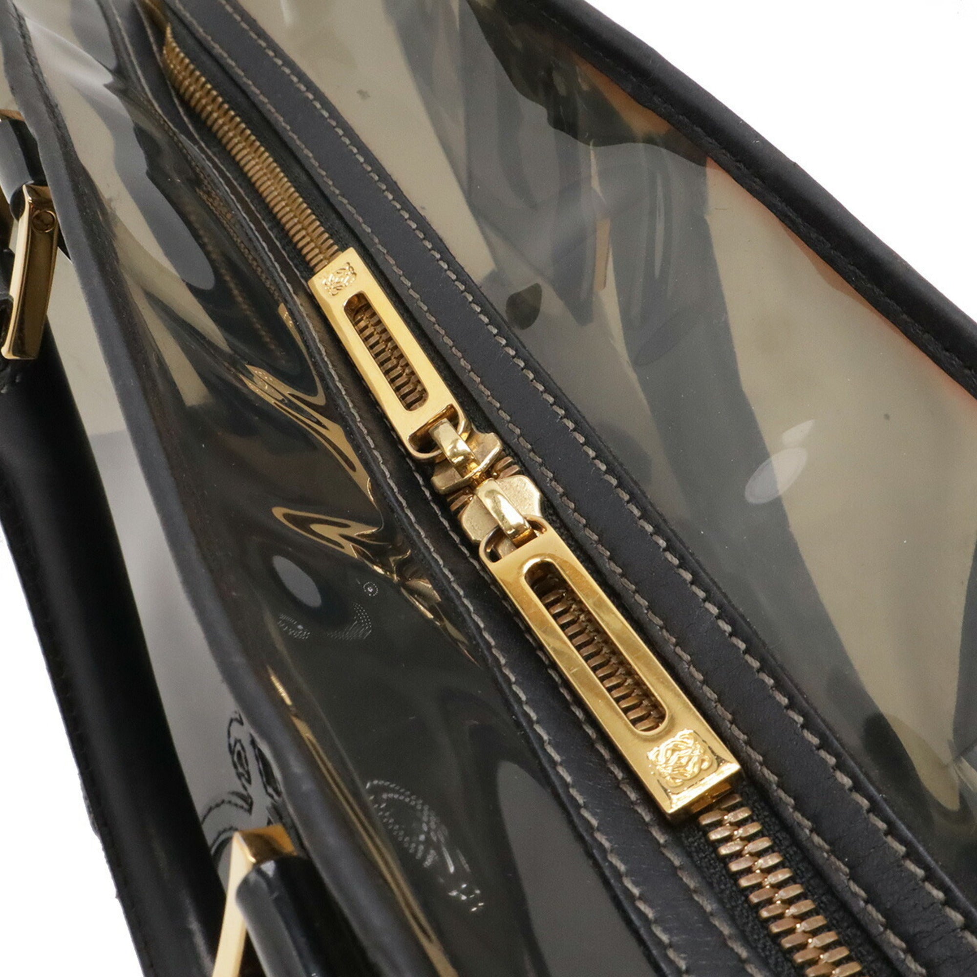 Loewe Black Clear Black Vinyl Handbag Pouch Tote Bag (Pre-Owned)