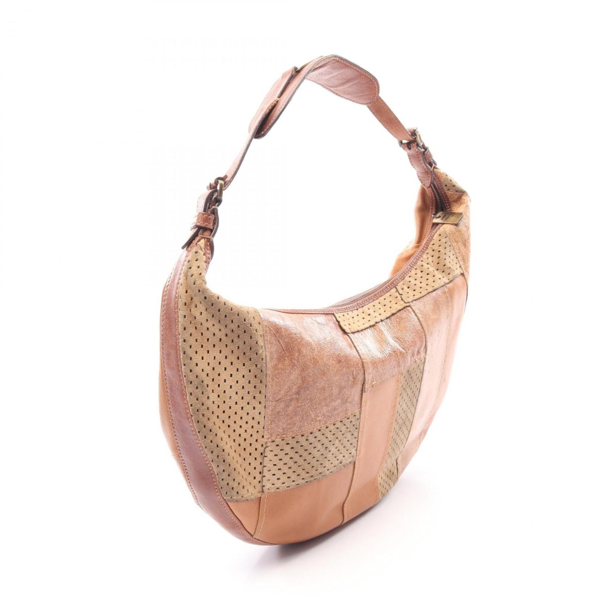 Christian Dior Brown Multi-Color Leather Suede Shoulder Bag (Pre-Owned)
