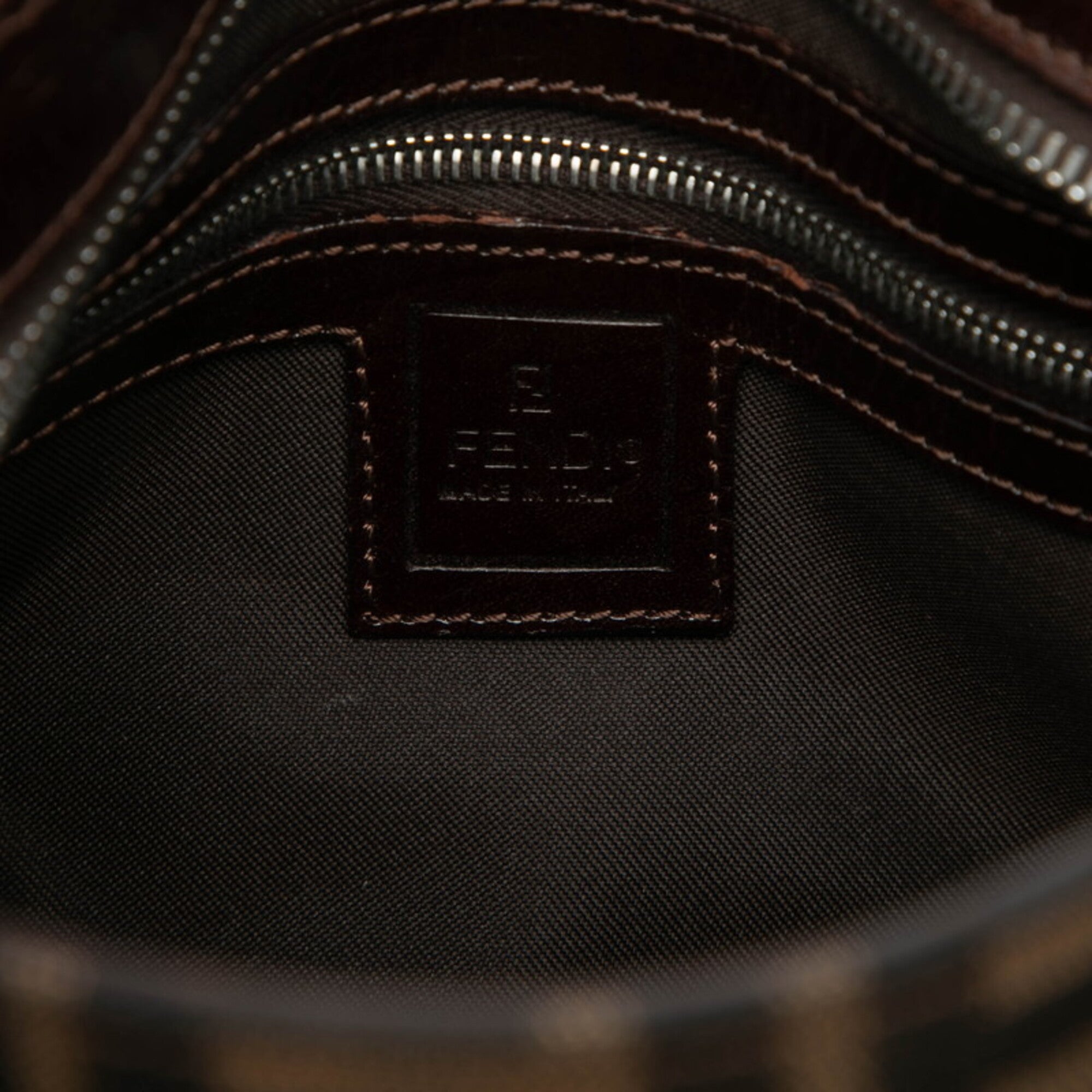 Fendi Brown Canvas Leather Handbag (Pre-Owned)