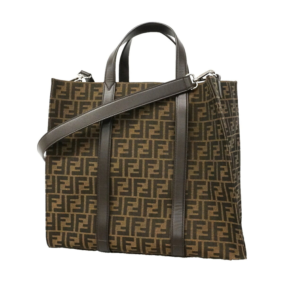 Fendi Brown Nylon Canvas Tote Bag (Pre-Owned)