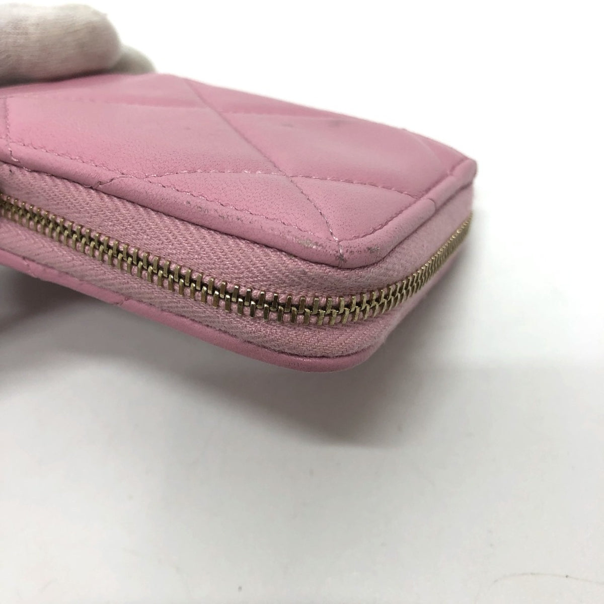 Chanel Pink Leather Coin Purse/Coin Case (Pre-Owned)