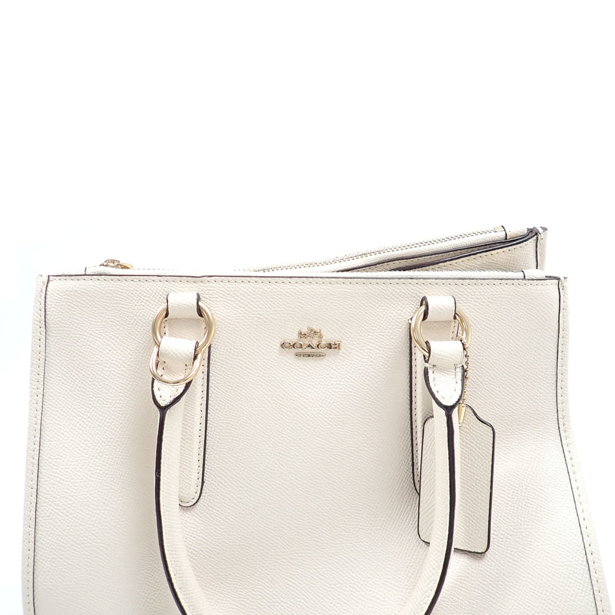 Coach White Leather Handbag (Pre-Owned)