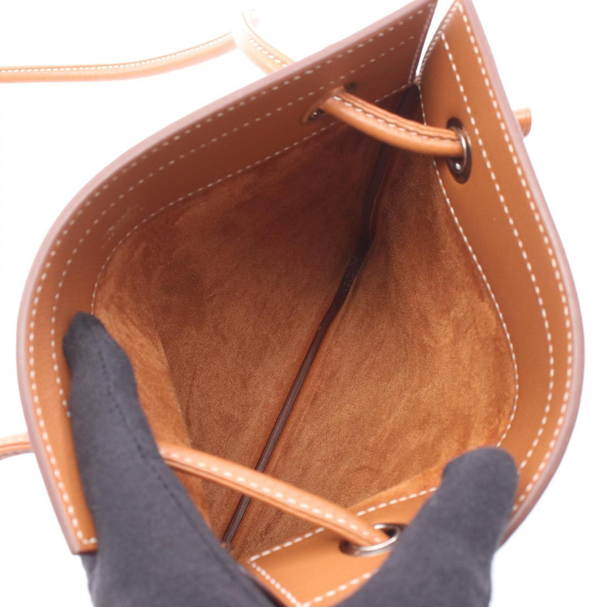 Hermes Brown Leather Handbag Shoulder Bag (Pre-Owned)