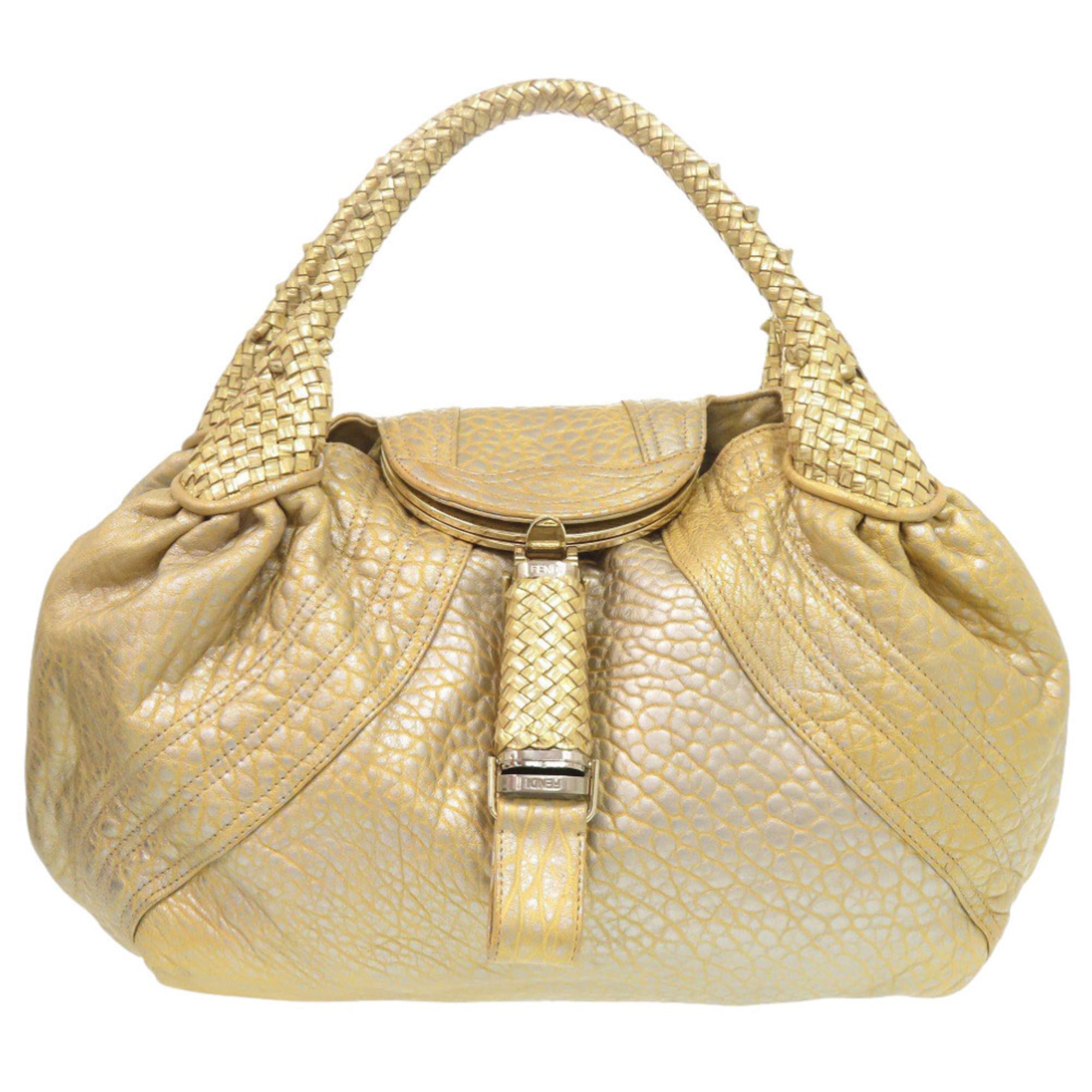 Fendi Gold Leather Handbag (Pre-Owned)