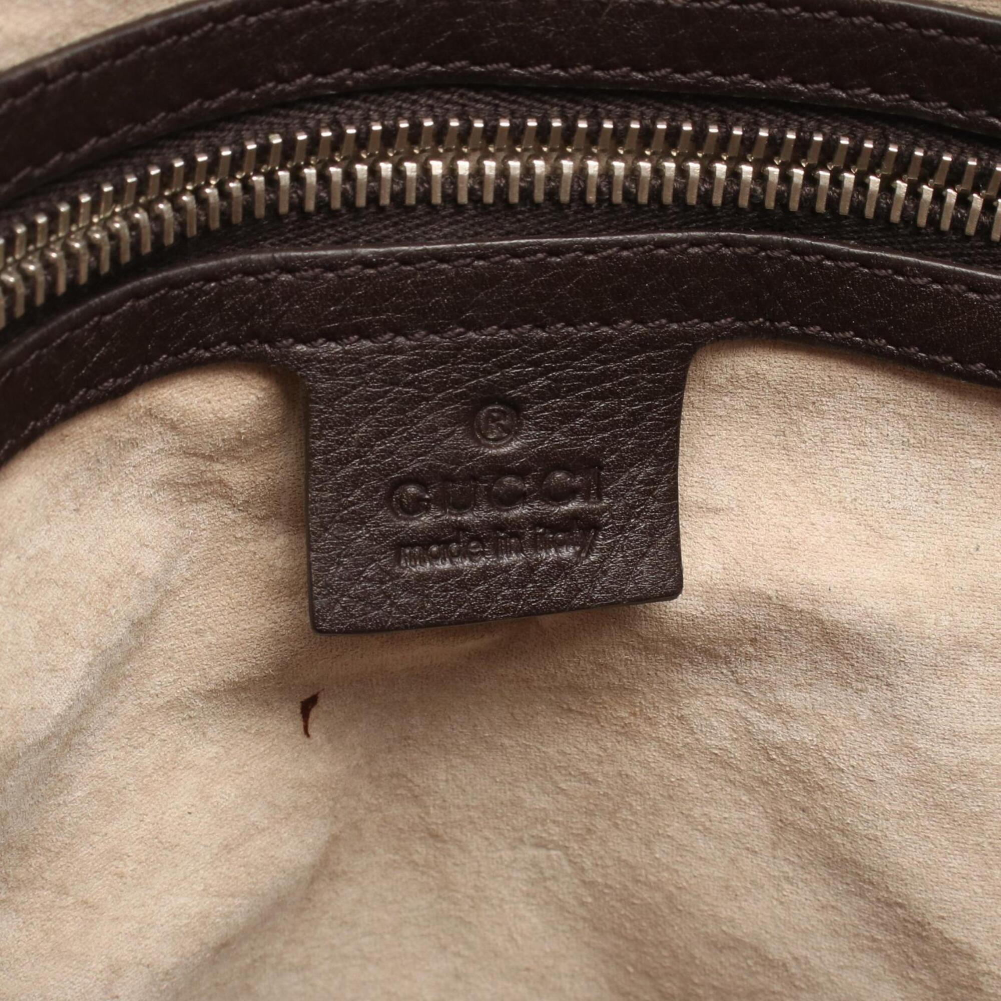 Gucci Brown Leather Handbag Shoulder Bag (Pre-Owned)