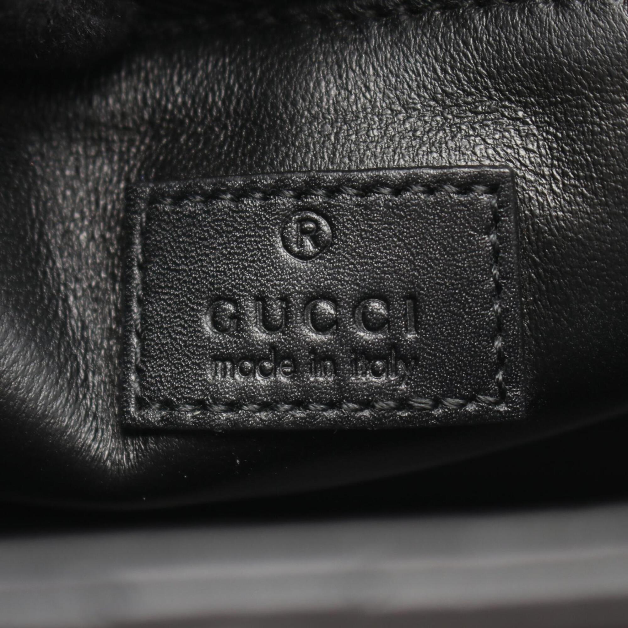 Gucci Black Leather Handbag Shoulder Bag (Pre-Owned)