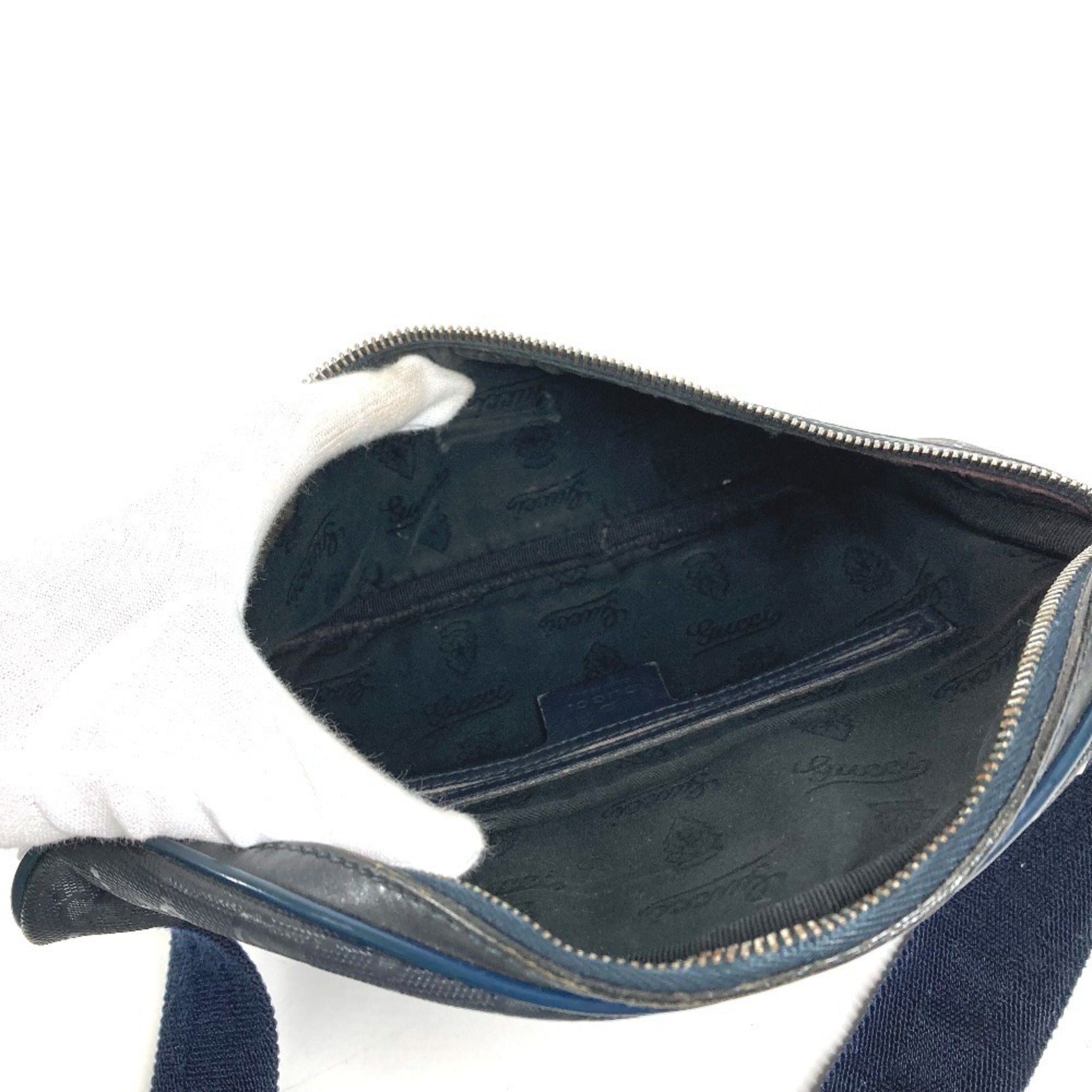 Gucci Gg Imprimé Navy Gg Imprimé Fanny Pack Sling Bag (Pre-Owned)