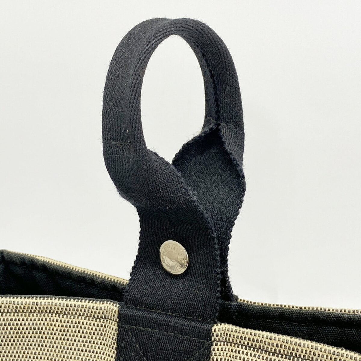 Hermes Black Gray Toile H Handbag (Pre-Owned)