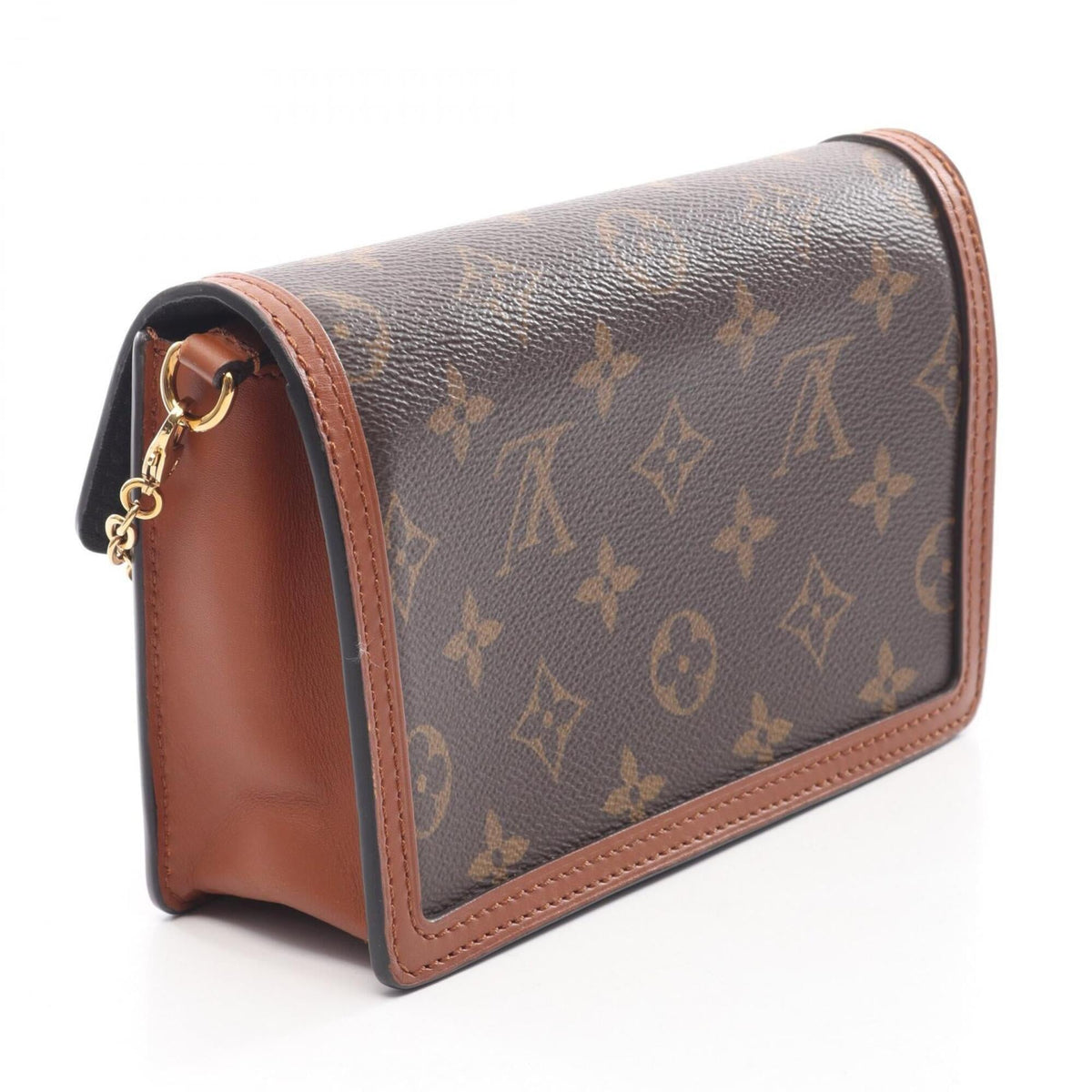 Louis Vuitton Beige Brown Coated Canvas Leather Handbag Shoulder Bag (Pre-Owned)