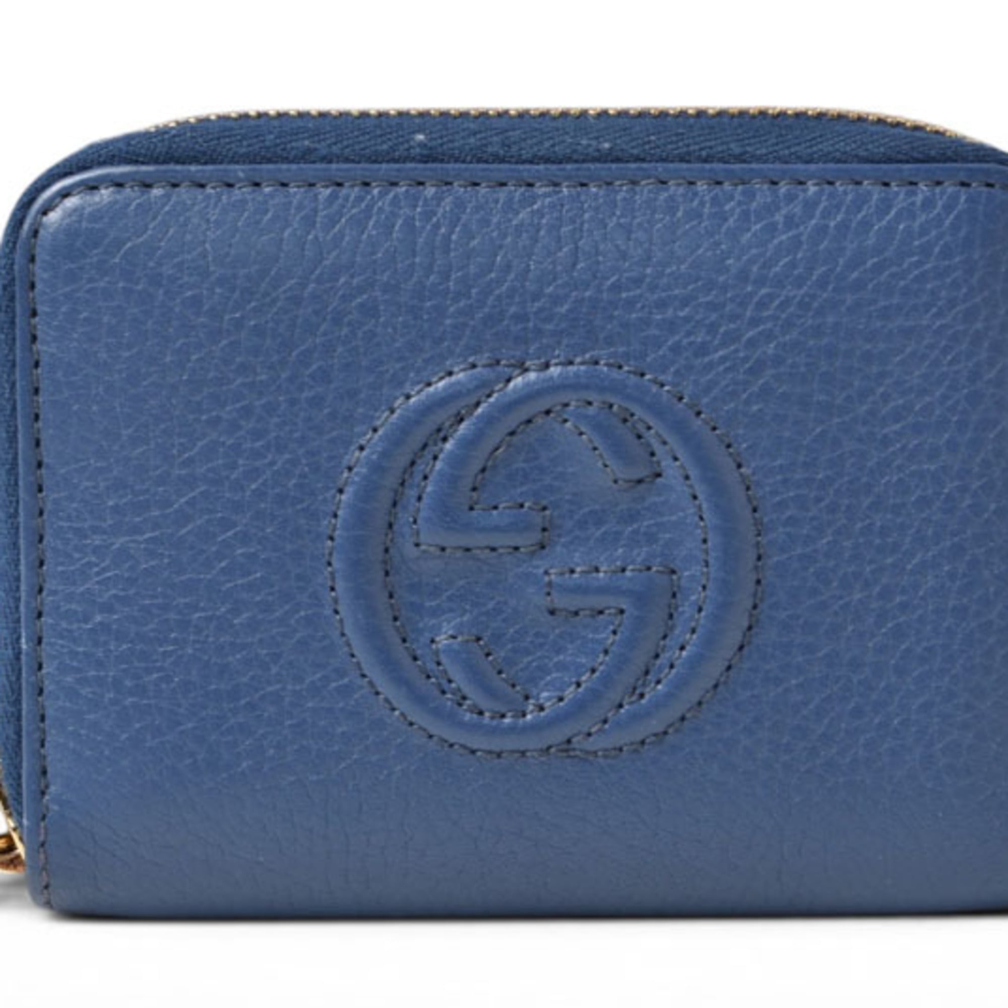 Gucci Blue Leather Coin Purse/Coin Case (Pre-Owned)