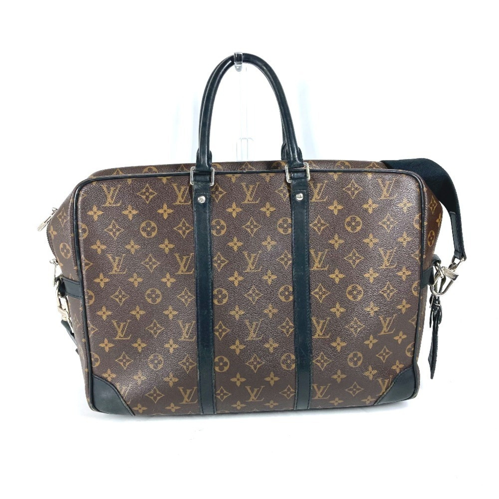 Louis Vuitton Black Brown Canvas Shoulder Bag (Pre-Owned)