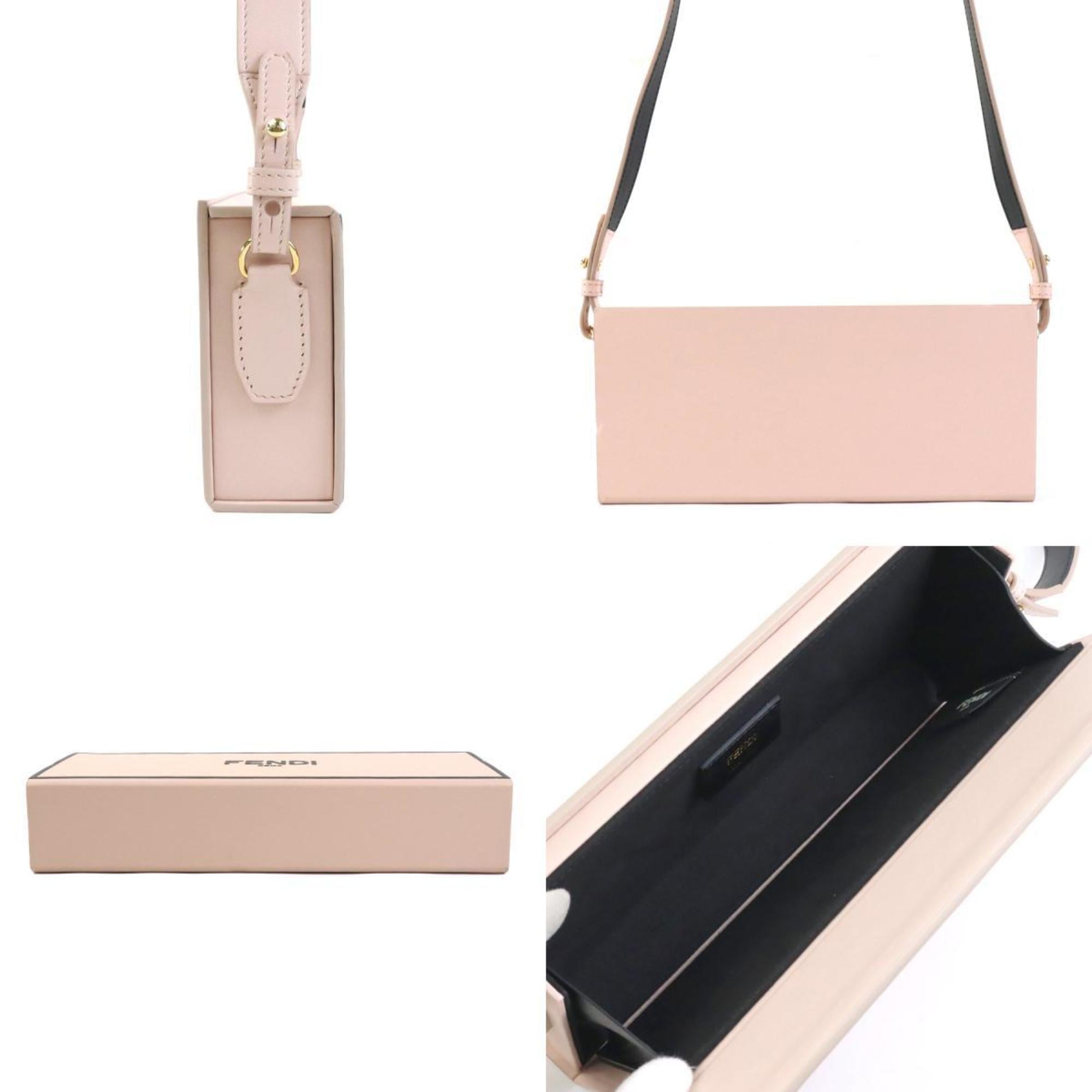 Fendi Pink Beige Leather Shoulder Bag (Pre-Owned)