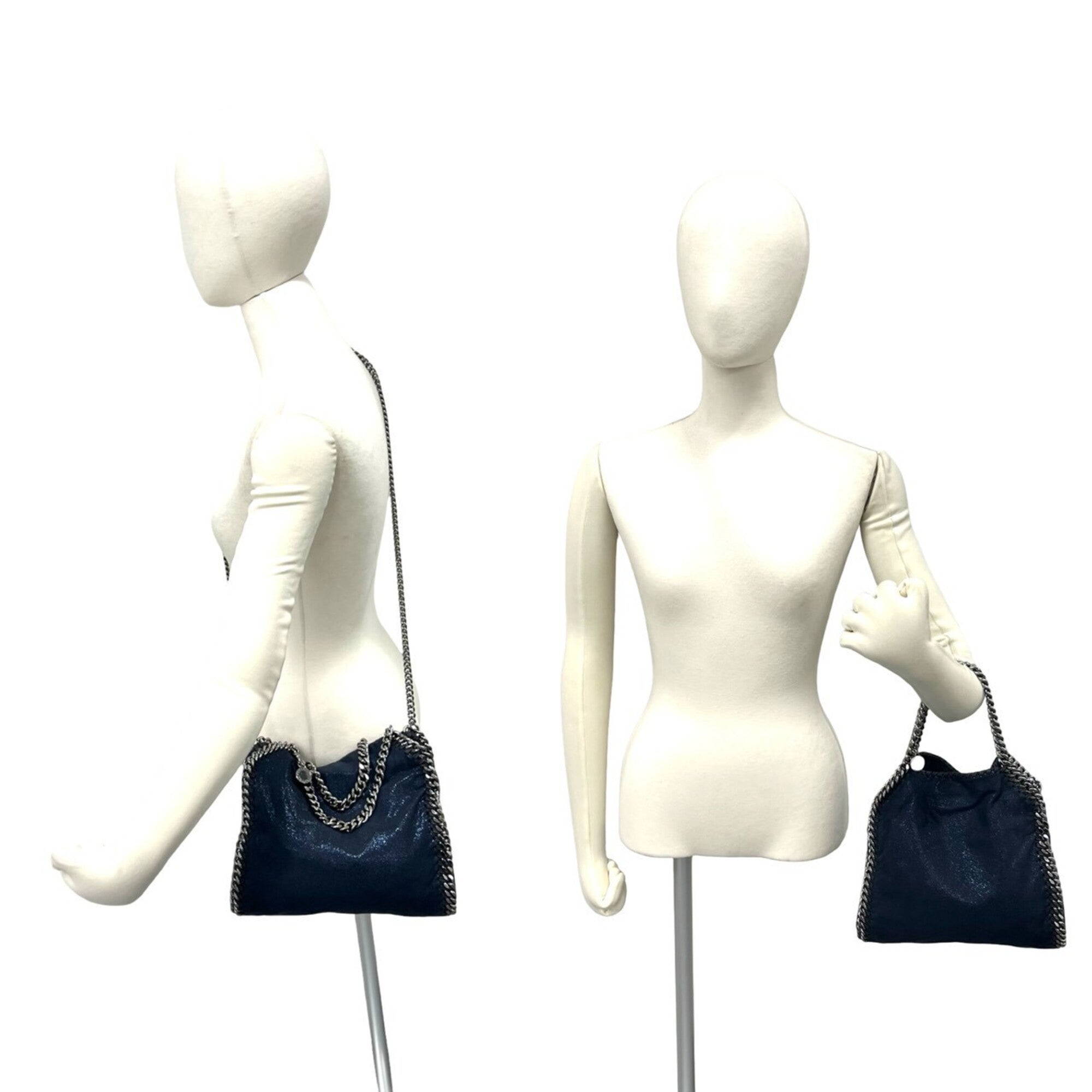 Stella Mccartney Navy Leather Handbag Shoulder Bag (Pre-Owned)