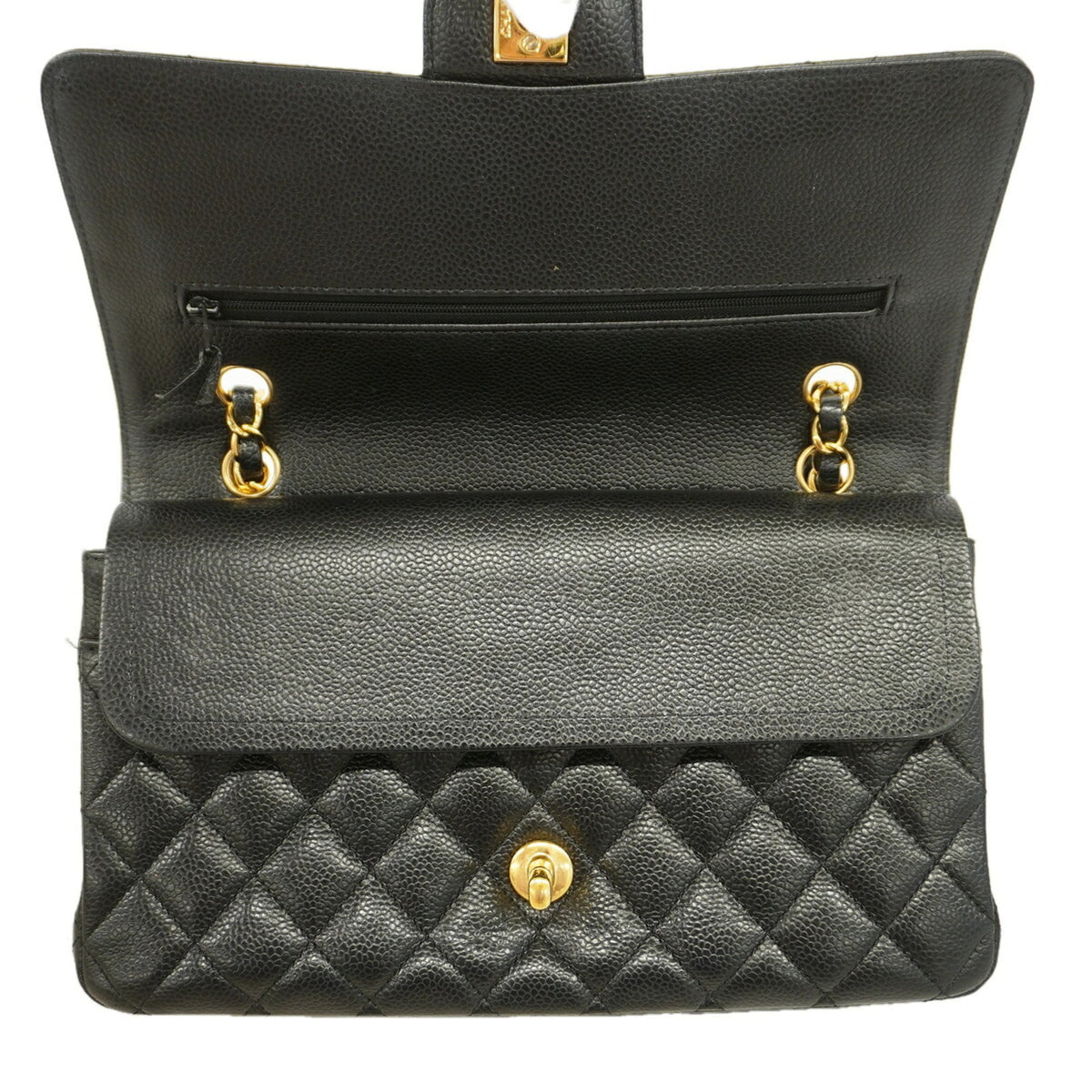 Chanel Black Grained Calfskin Shoulder Bag (Pre-Owned)
