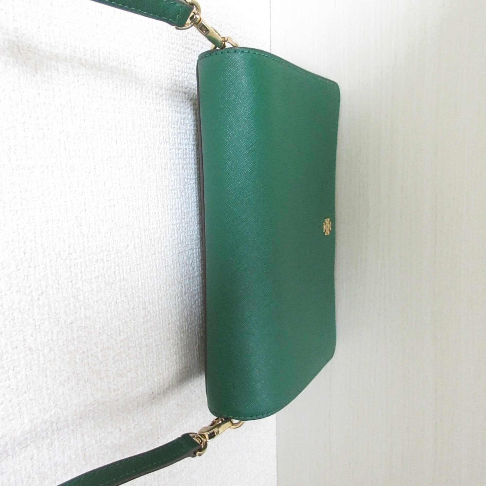 Tory Burch Green Pochette Shoulder Bag (Pre-Owned)